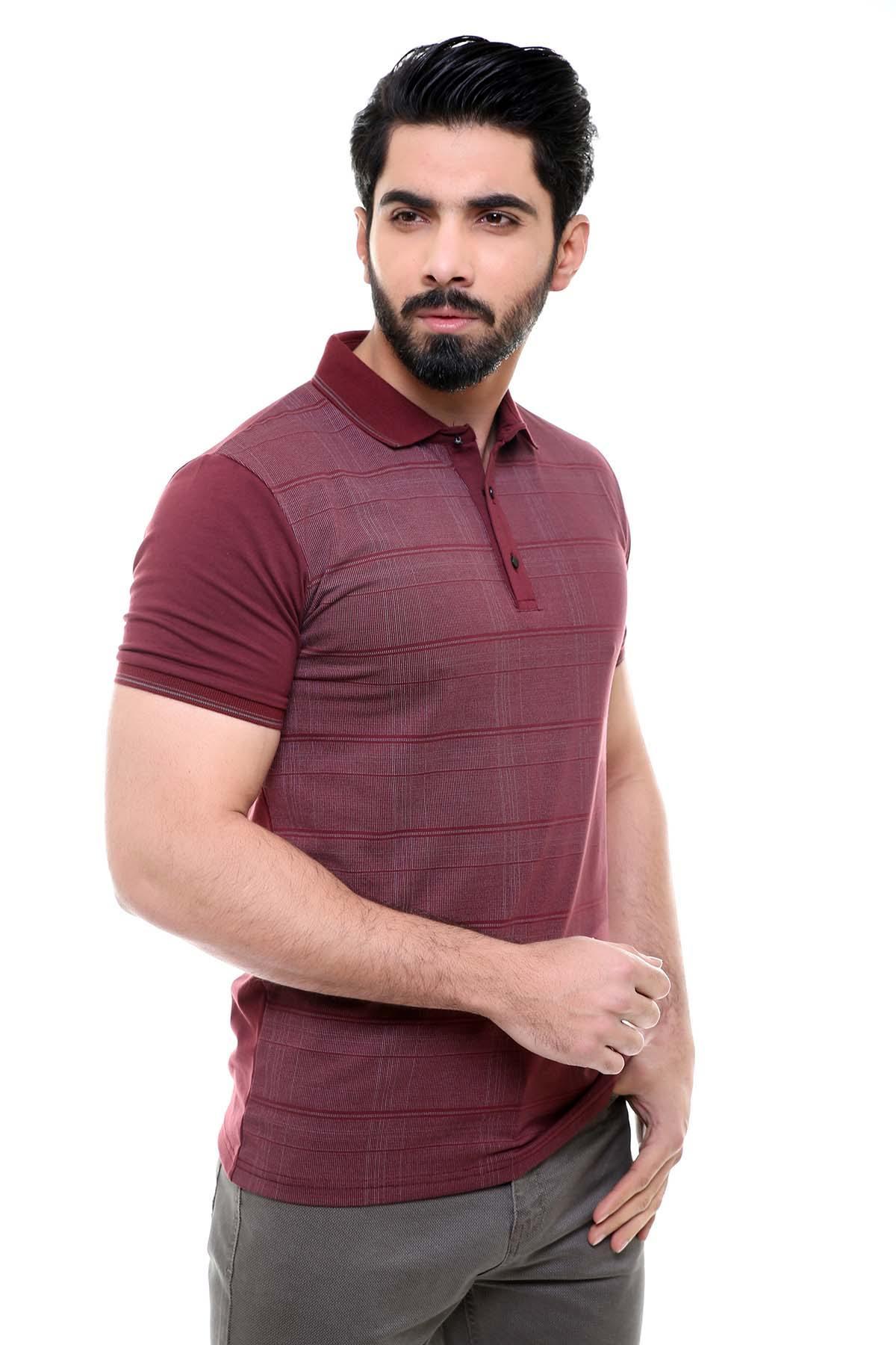 T SHIRT POLO MAROON at Charcoal Clothing