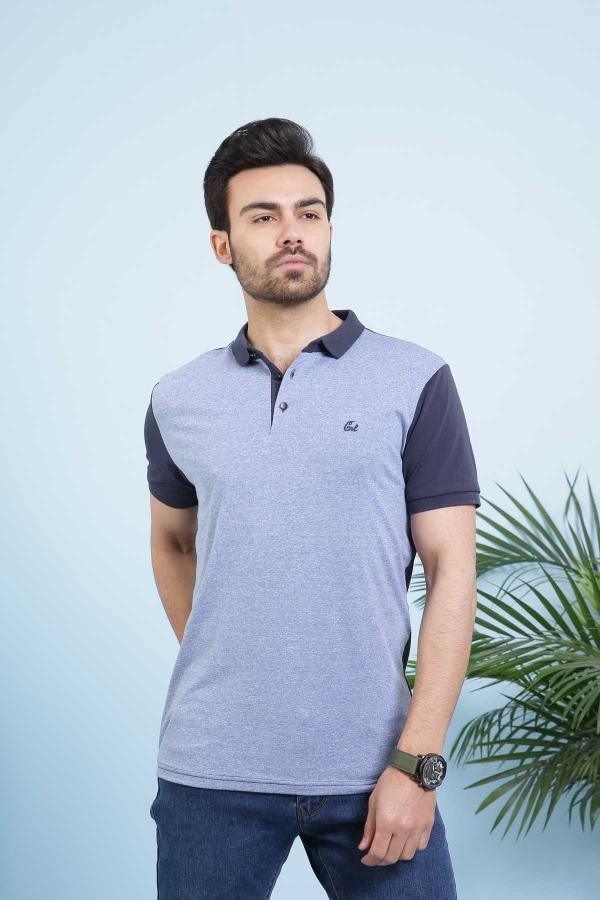 T SHIRT POLO NAVY BLUE at Charcoal Clothing
