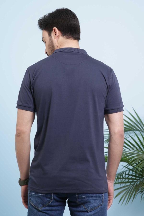 T SHIRT POLO NAVY BLUE at Charcoal Clothing