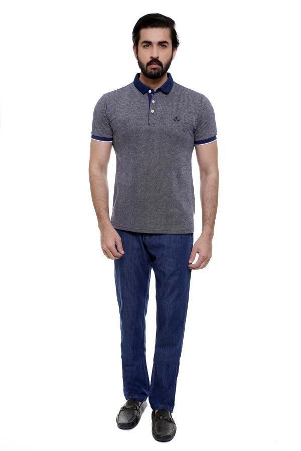 T SHIRT POLO NAVY at Charcoal Clothing