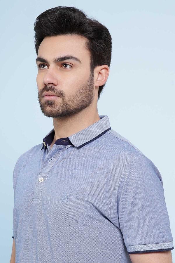 T SHIRT POLO SKY BLUE at Charcoal Clothing