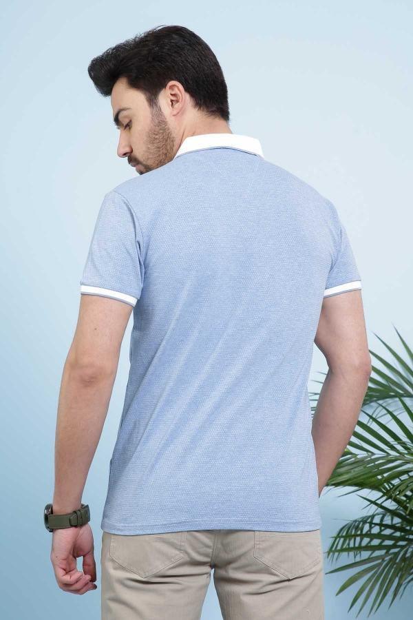 T SHIRT POLO SKY BLUE at Charcoal Clothing