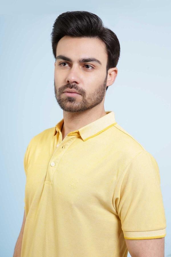 T SHIRT POLO YELLOW at Charcoal Clothing