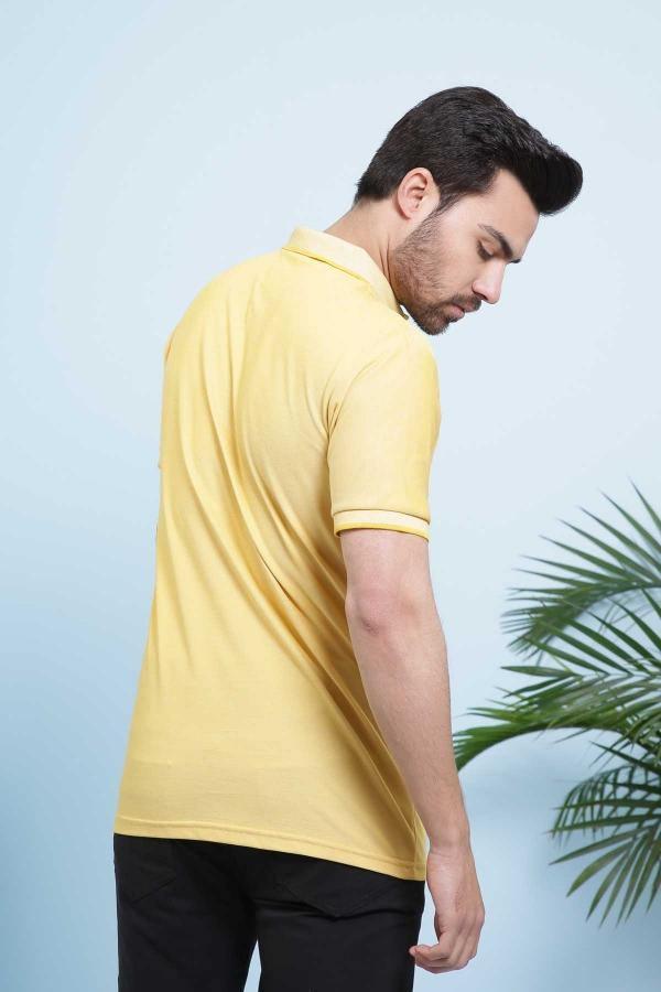 T SHIRT POLO YELLOW at Charcoal Clothing
