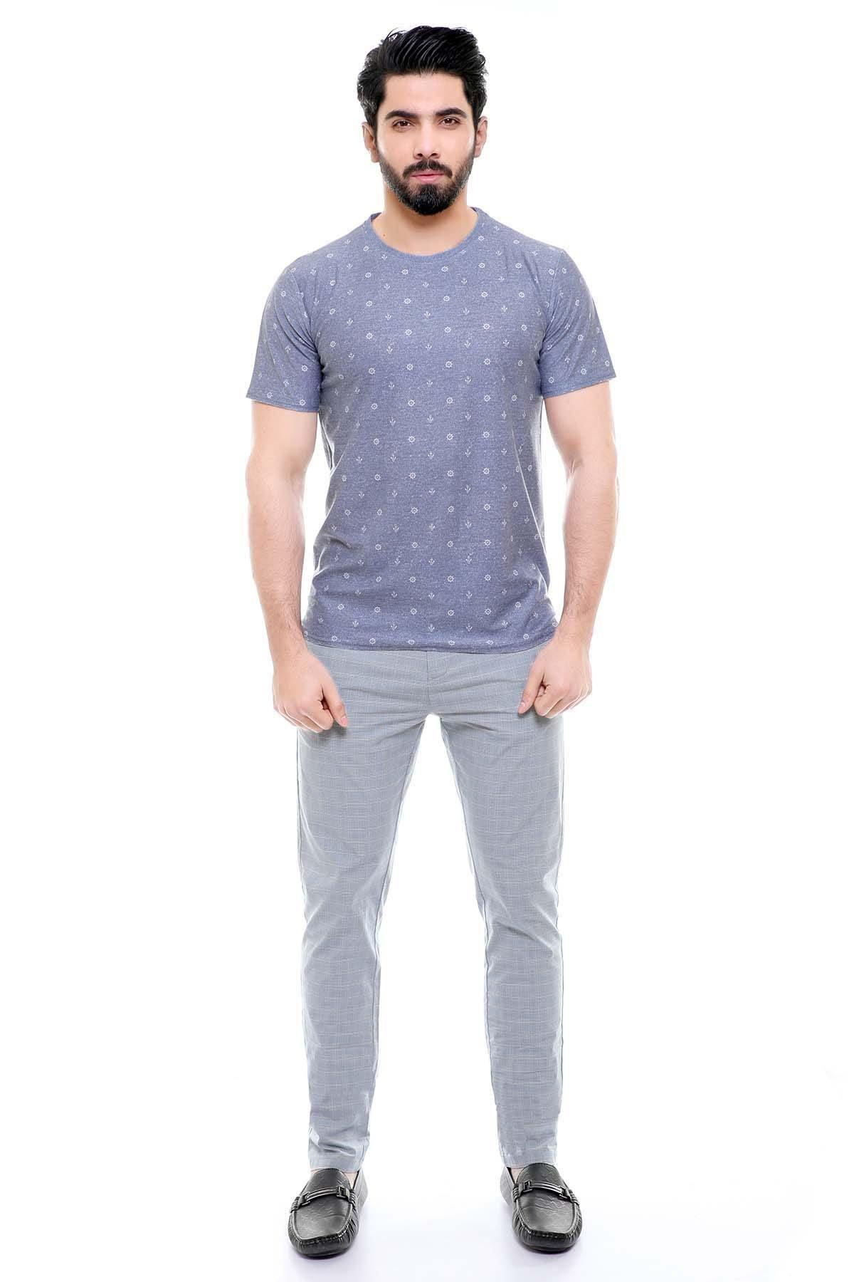 T SHIRT ROUND NECK BLUE at Charcoal Clothing