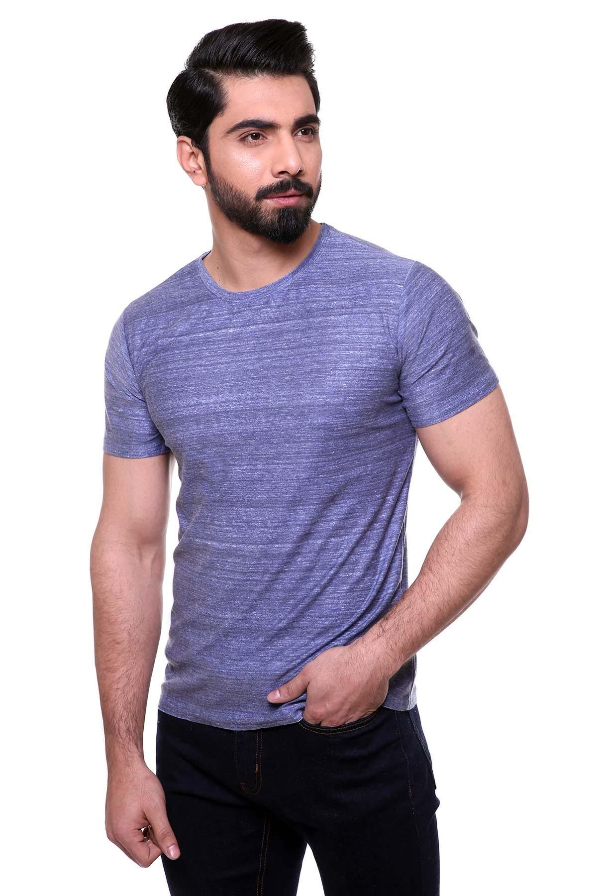 T SHIRT ROUND NECK BLUE at Charcoal Clothing