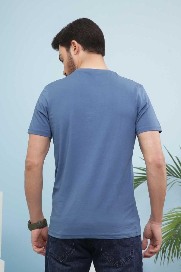 T SHIRT ROUND NECK BLUE at Charcoal Clothing