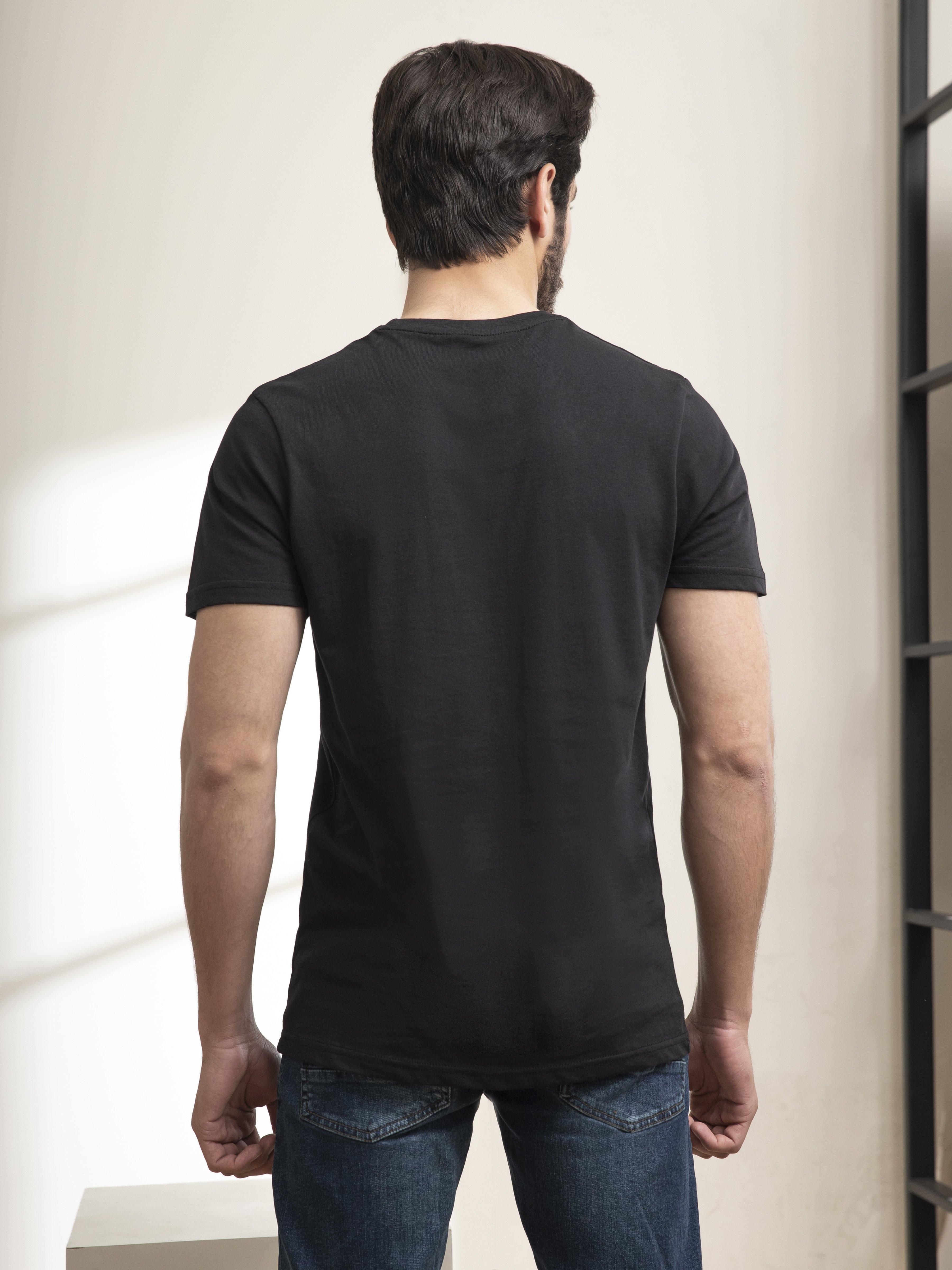 T SHIRT ROUND NECK BOB DYLEN BLACK at Charcoal Clothing