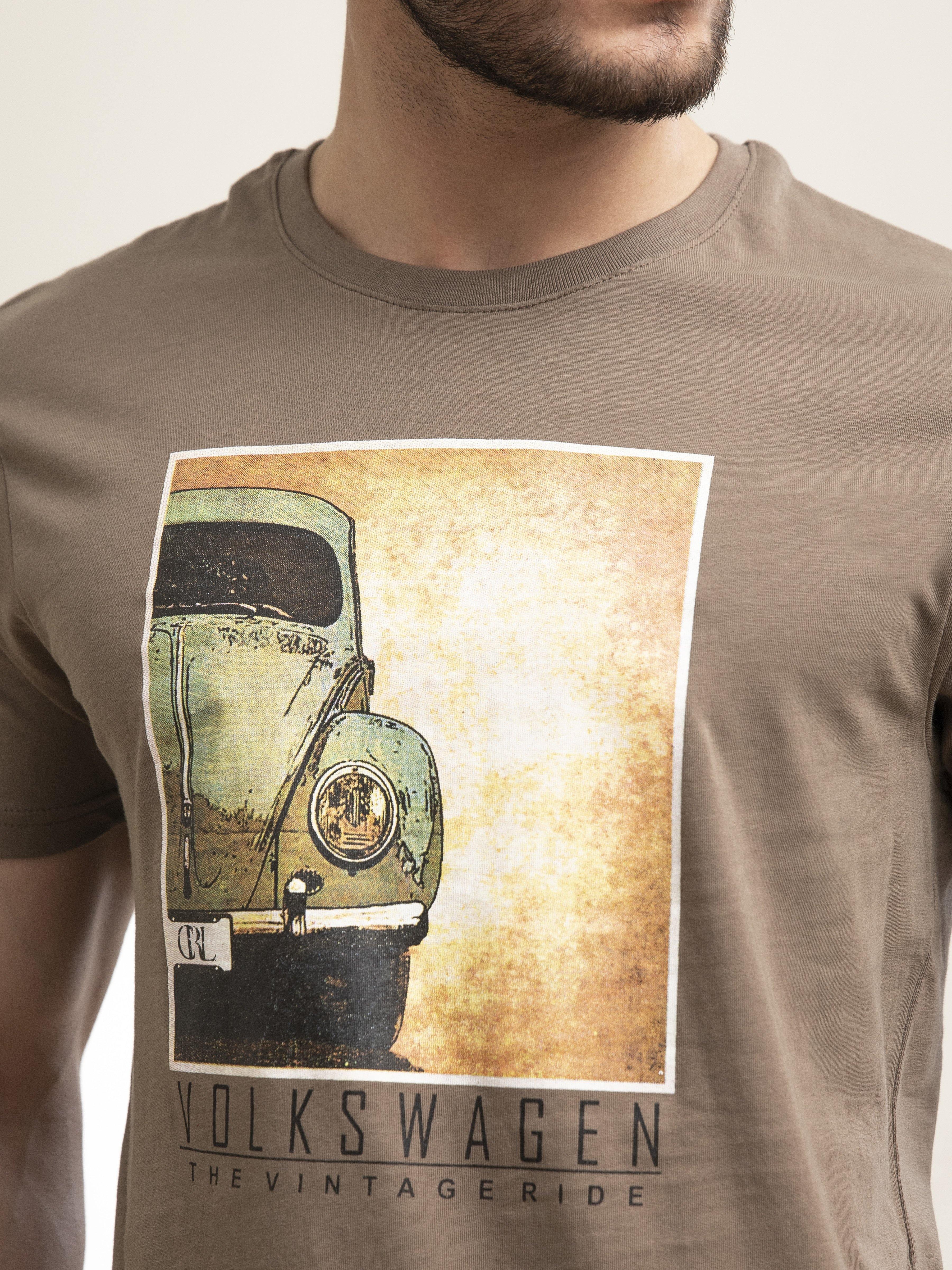 T SHIRT ROUND NECK FOXY LIGHT BROWN at Charcoal Clothing
