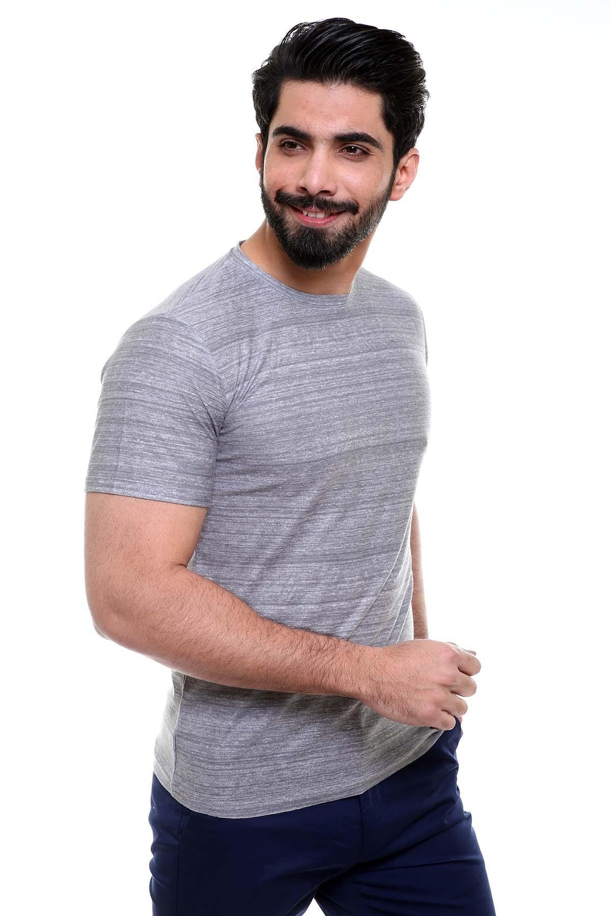 T SHIRT ROUND NECK GREY at Charcoal Clothing