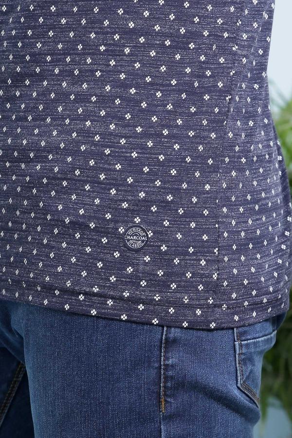 T SHIRT ROUND NECK PRINTED NAVY at Charcoal Clothing