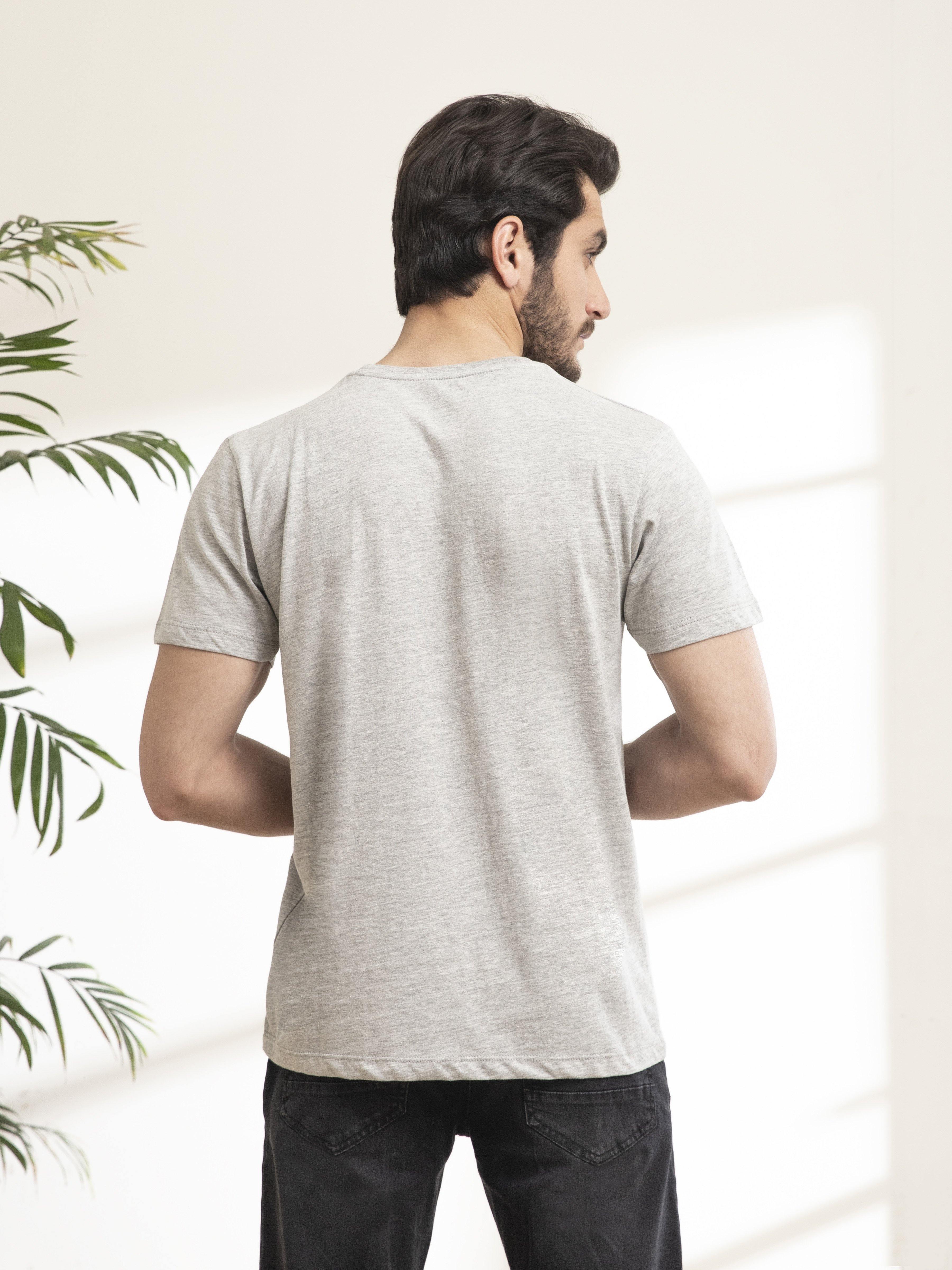 T SHIRT ROUND NECK SLEEPWEAR GREY MELANGE at Charcoal Clothing