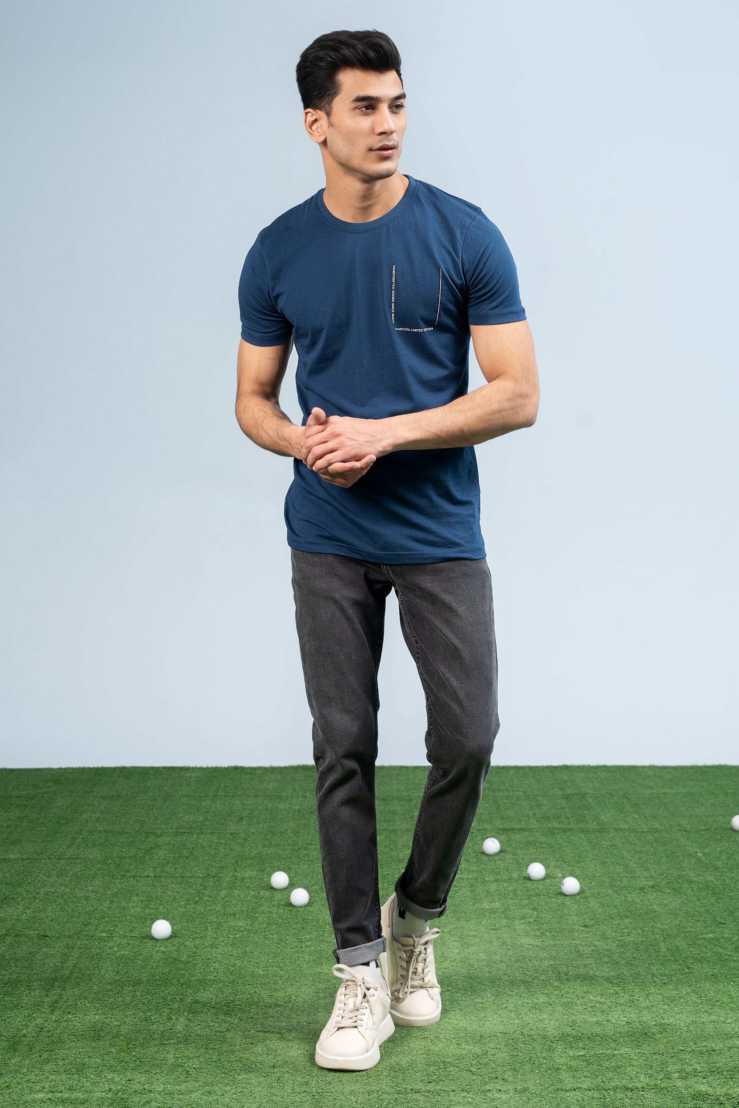 T SHIRT TEAL BLUE at Charcoal Clothing