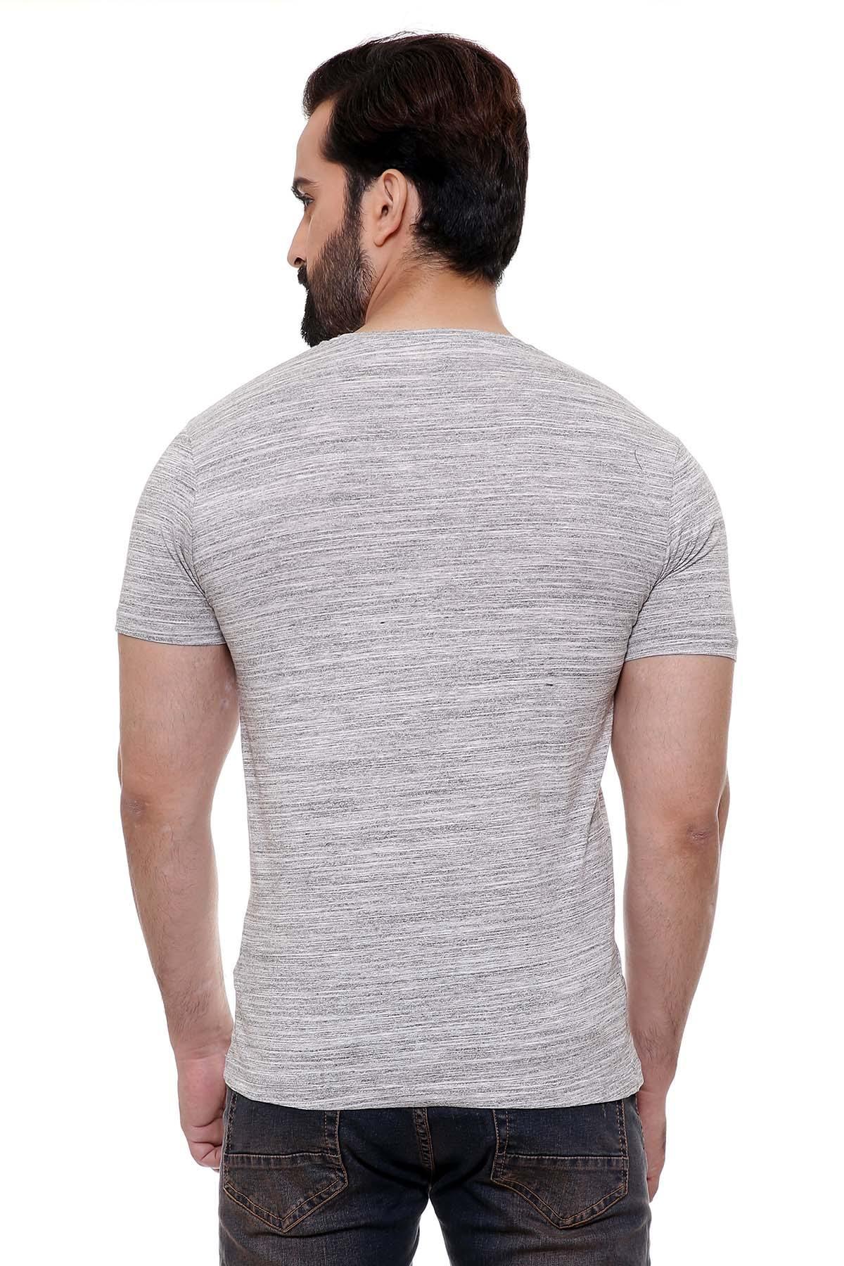 T SHIRT V NECK LIGHT GREY at Charcoal Clothing