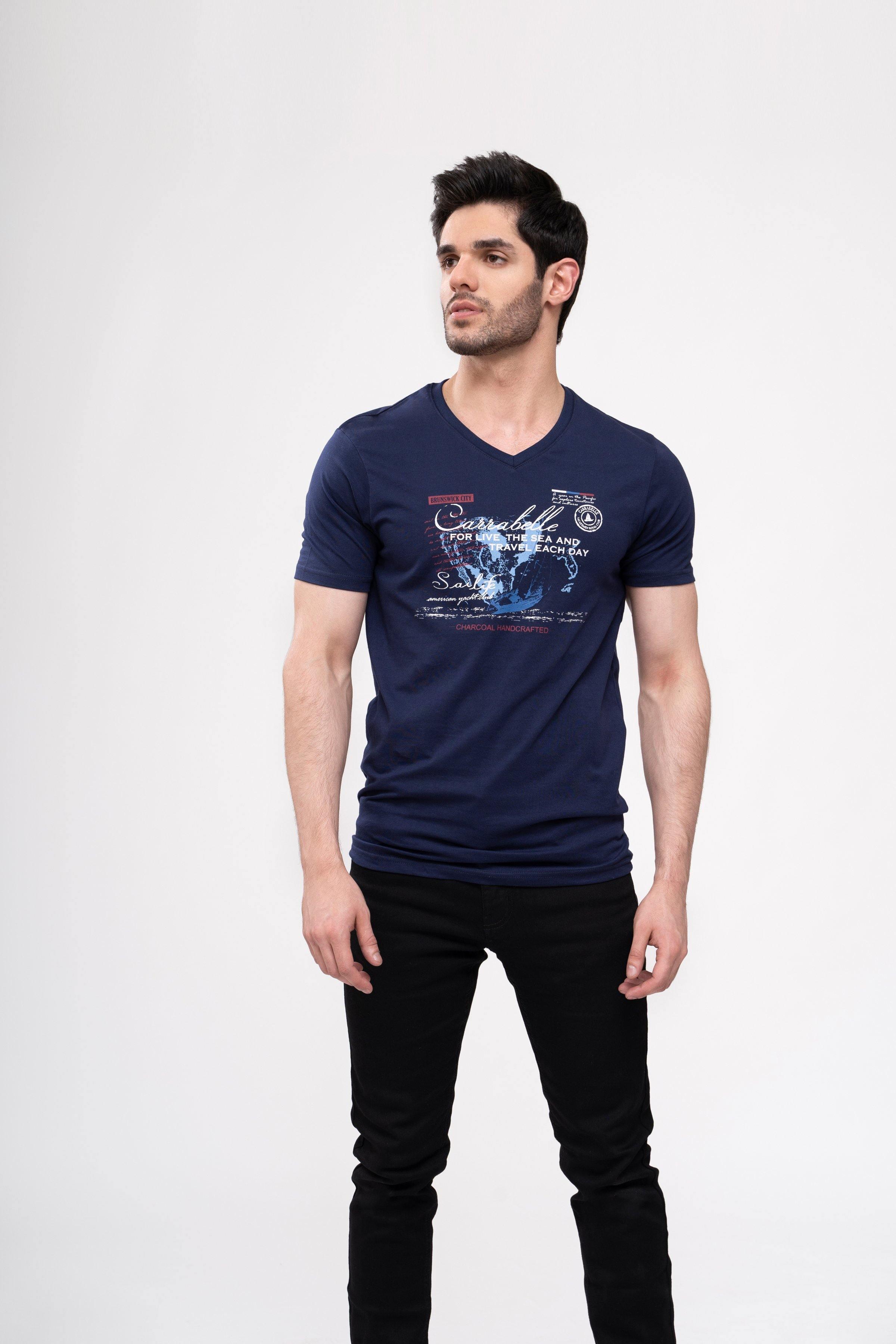 T SHIRT V NECK at Charcoal Clothing
