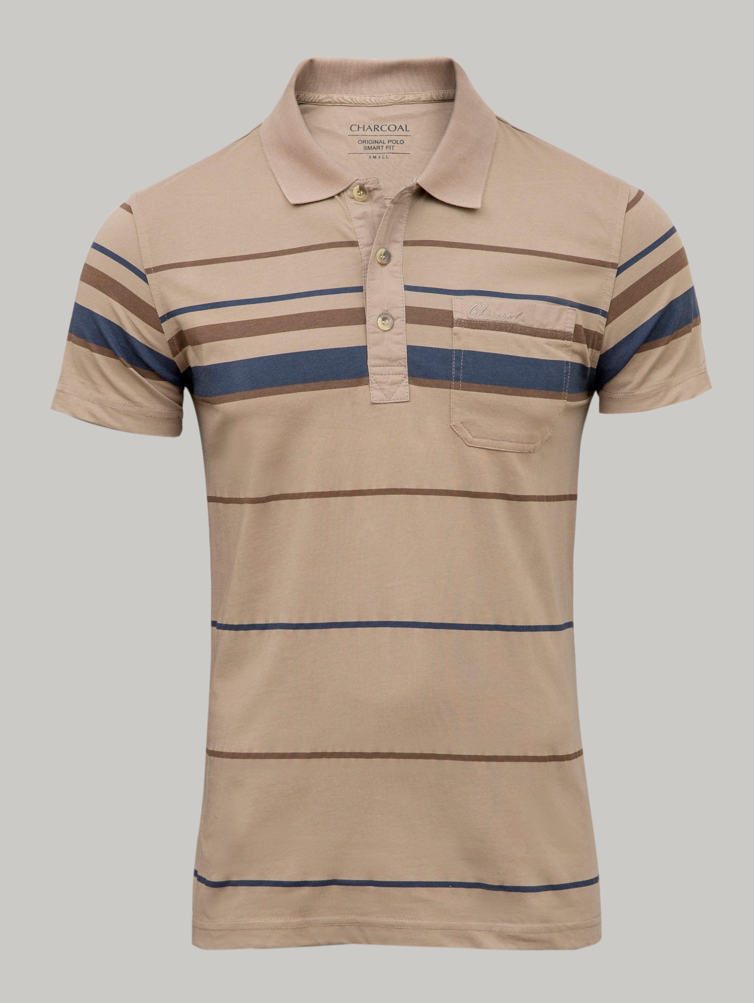 T Shirt Polo Light Brown at Charcoal Clothing
