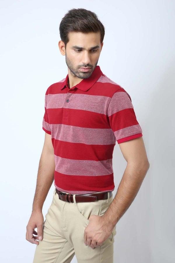 T Shirt Polo Maroon at Charcoal Clothing