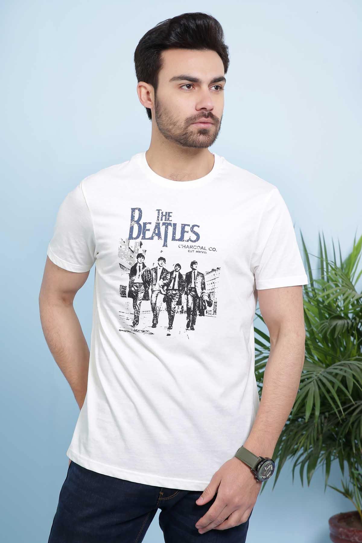 T Shirt Round Neck OFF WHITE at Charcoal Clothing