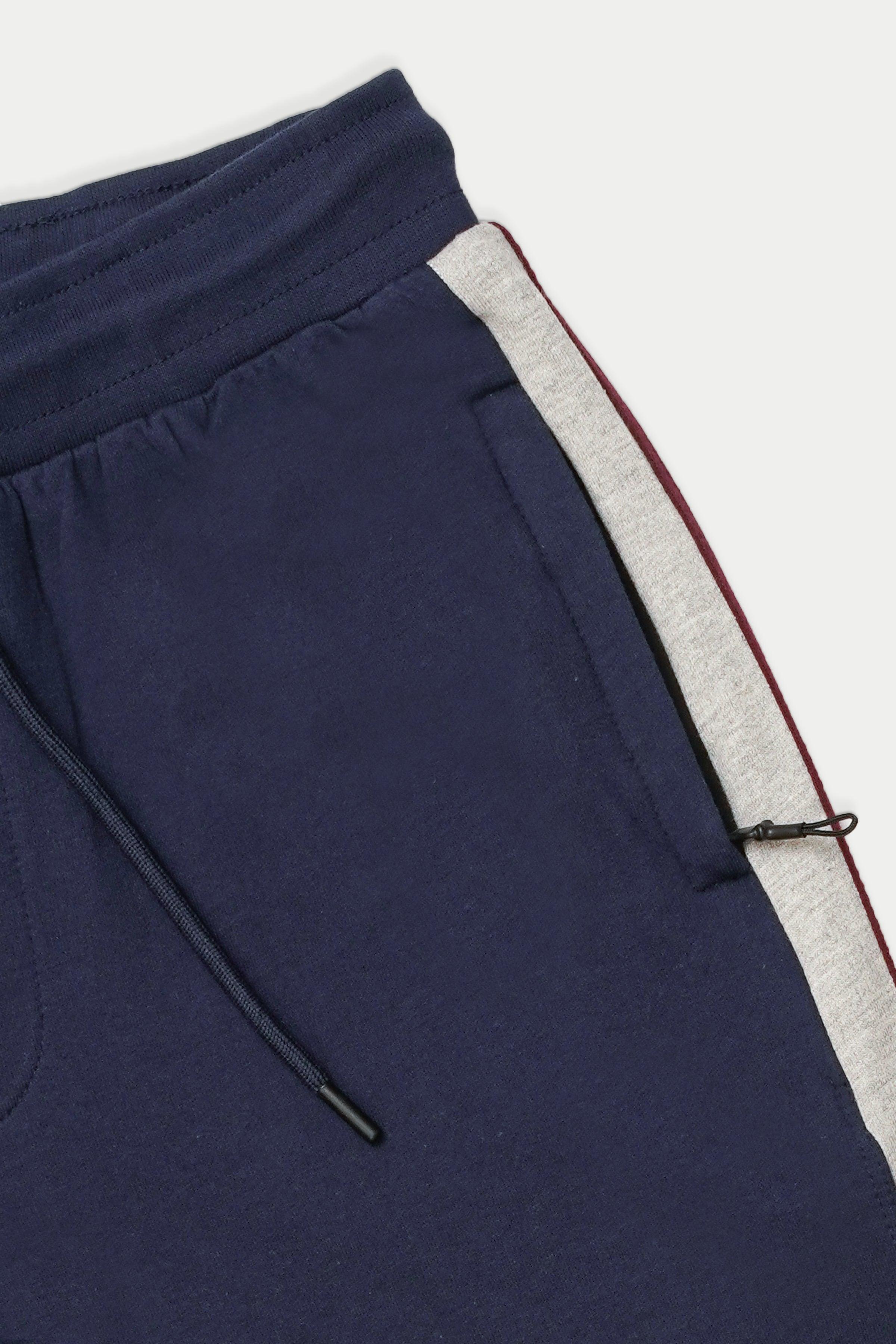 TERRY CONTRAST JOGGING TROUSER NAVY at Charcoal Clothing