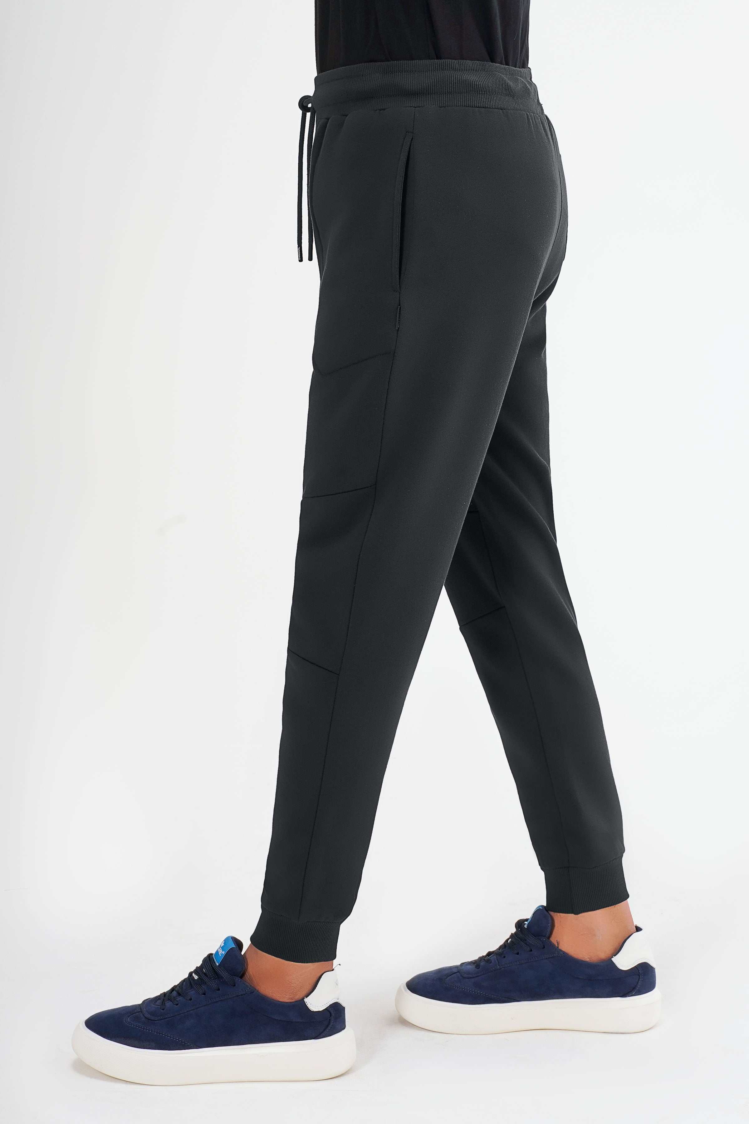 TERRY FLEECE JOGGER TROUSER BLACK at Charcoal Clothing