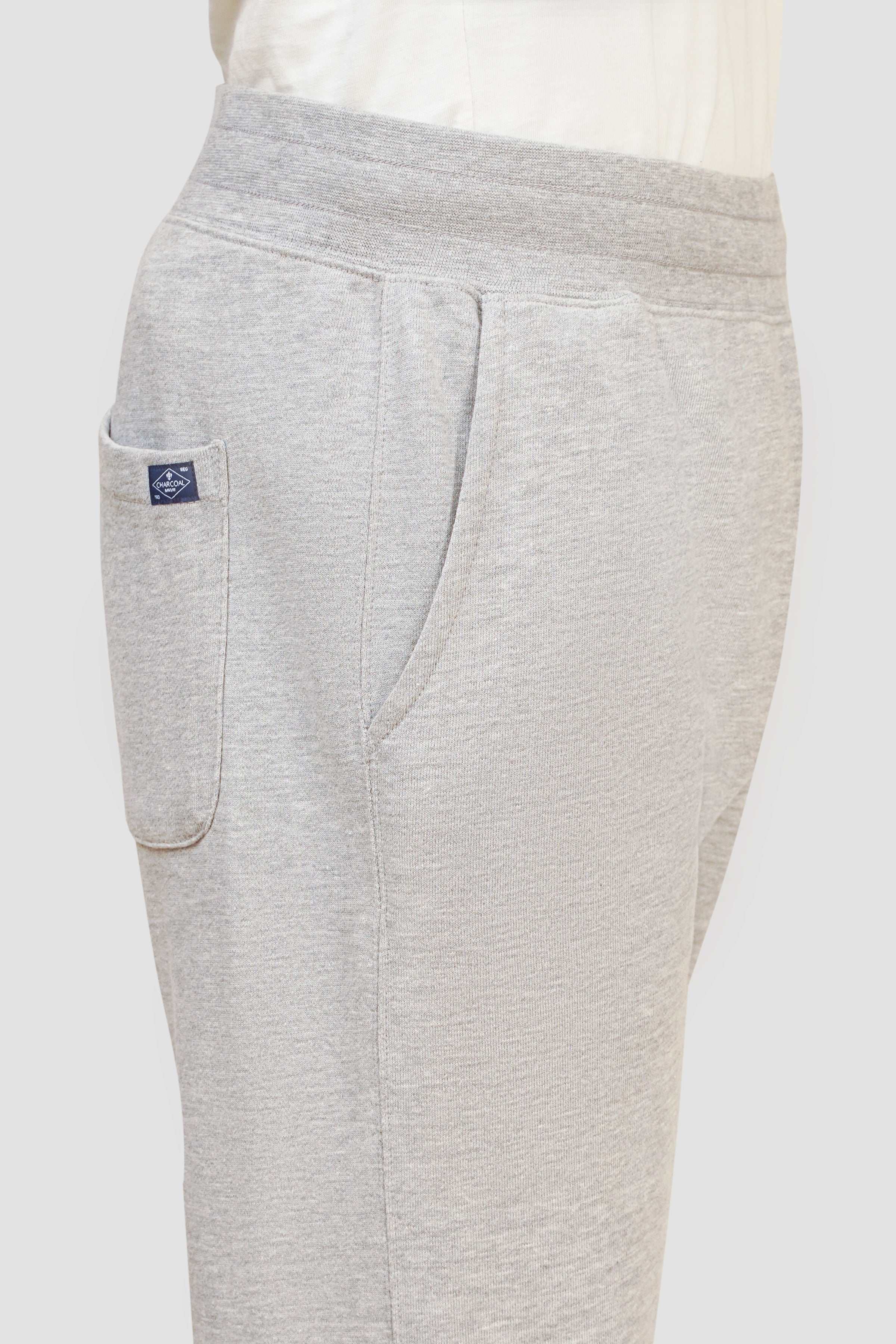 TERRY JOGGER TROUSER GREY MELANGE at Charcoal Clothing