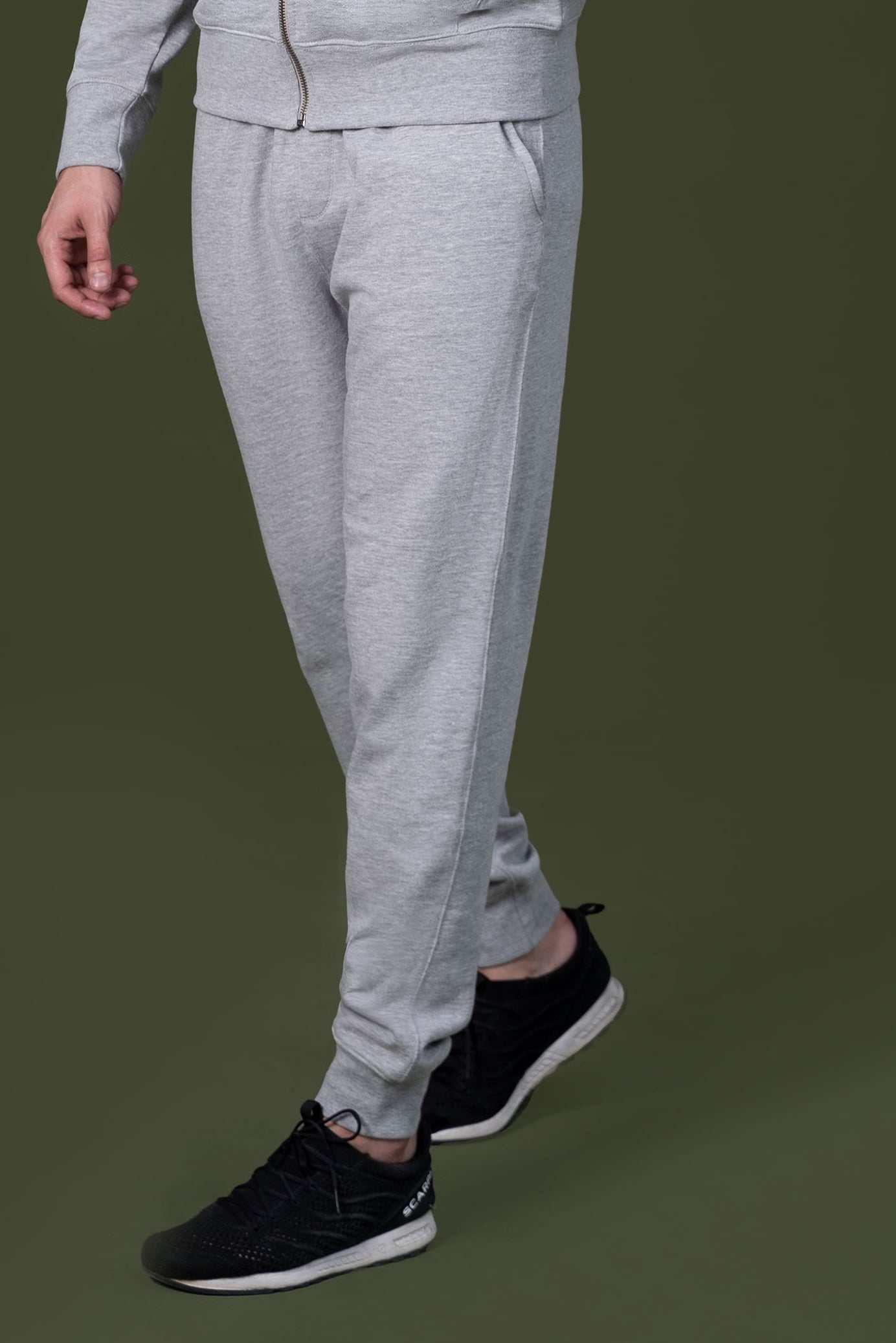 TERRY JOGGER TROUSER GREY MELANGE at Charcoal Clothing