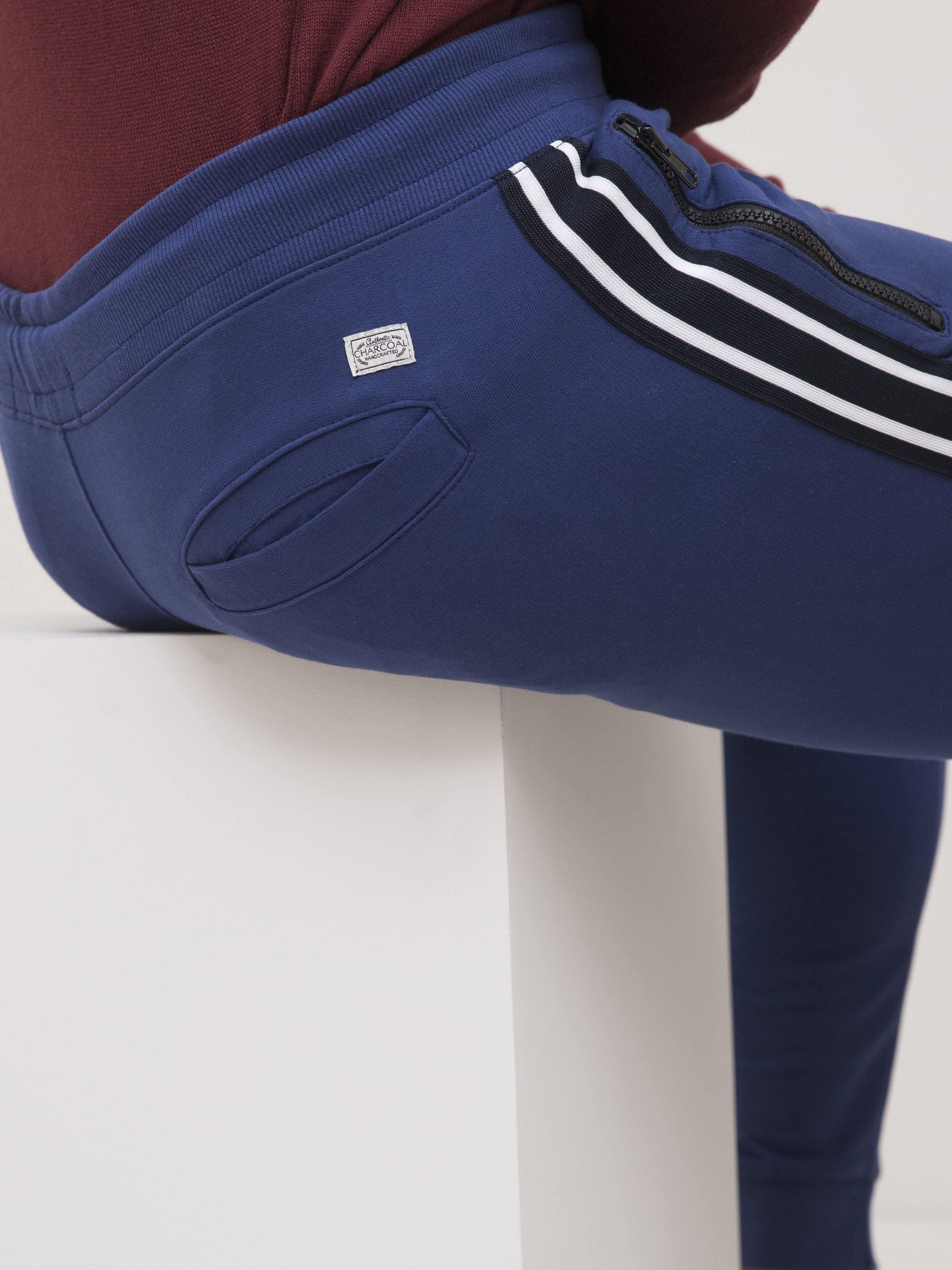 TERRY SIDE TAPE TROUSER ROYAL BLUE at Charcoal Clothing