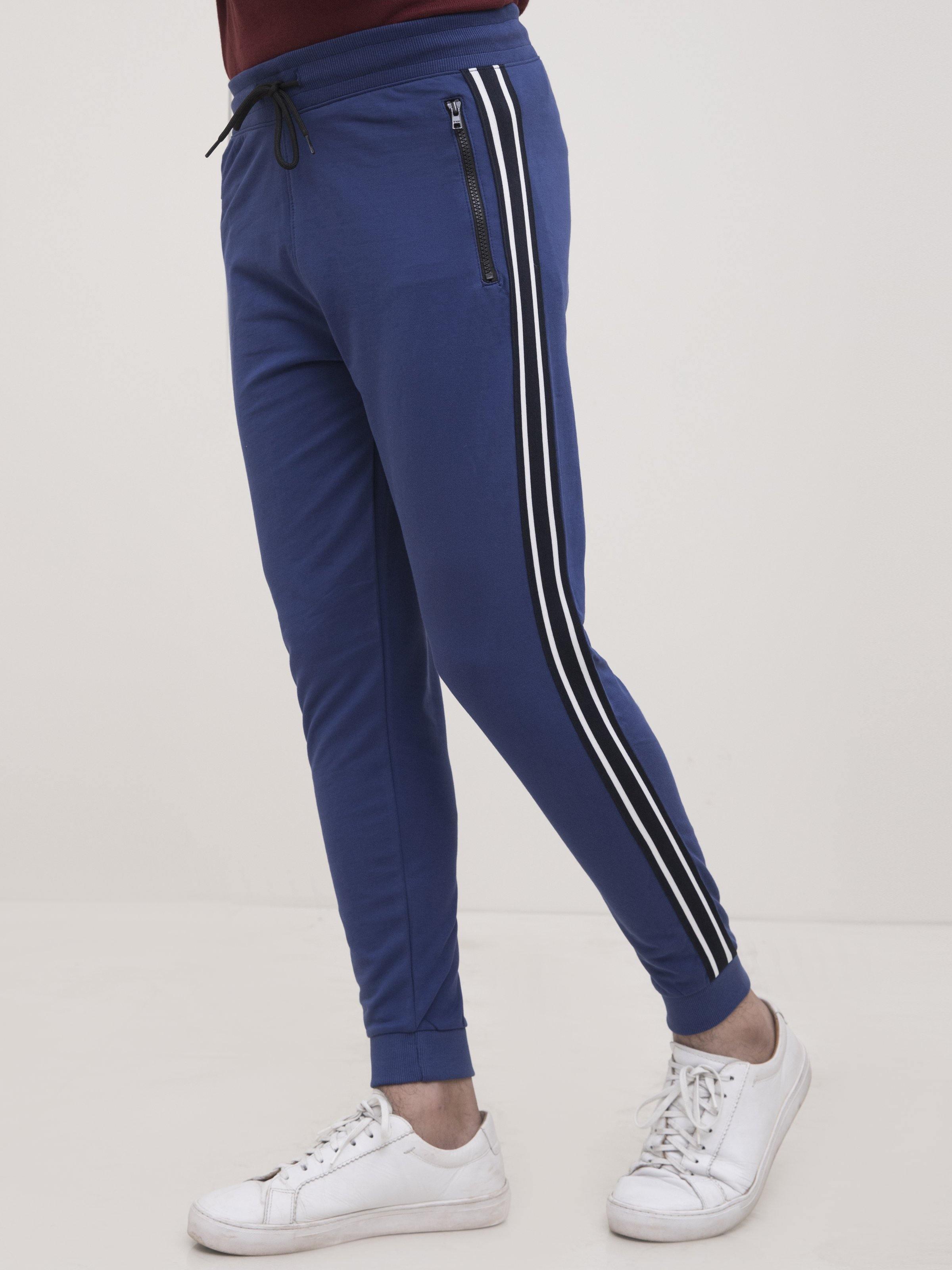 TERRY SIDE TAPE TROUSER ROYAL BLUE at Charcoal Clothing