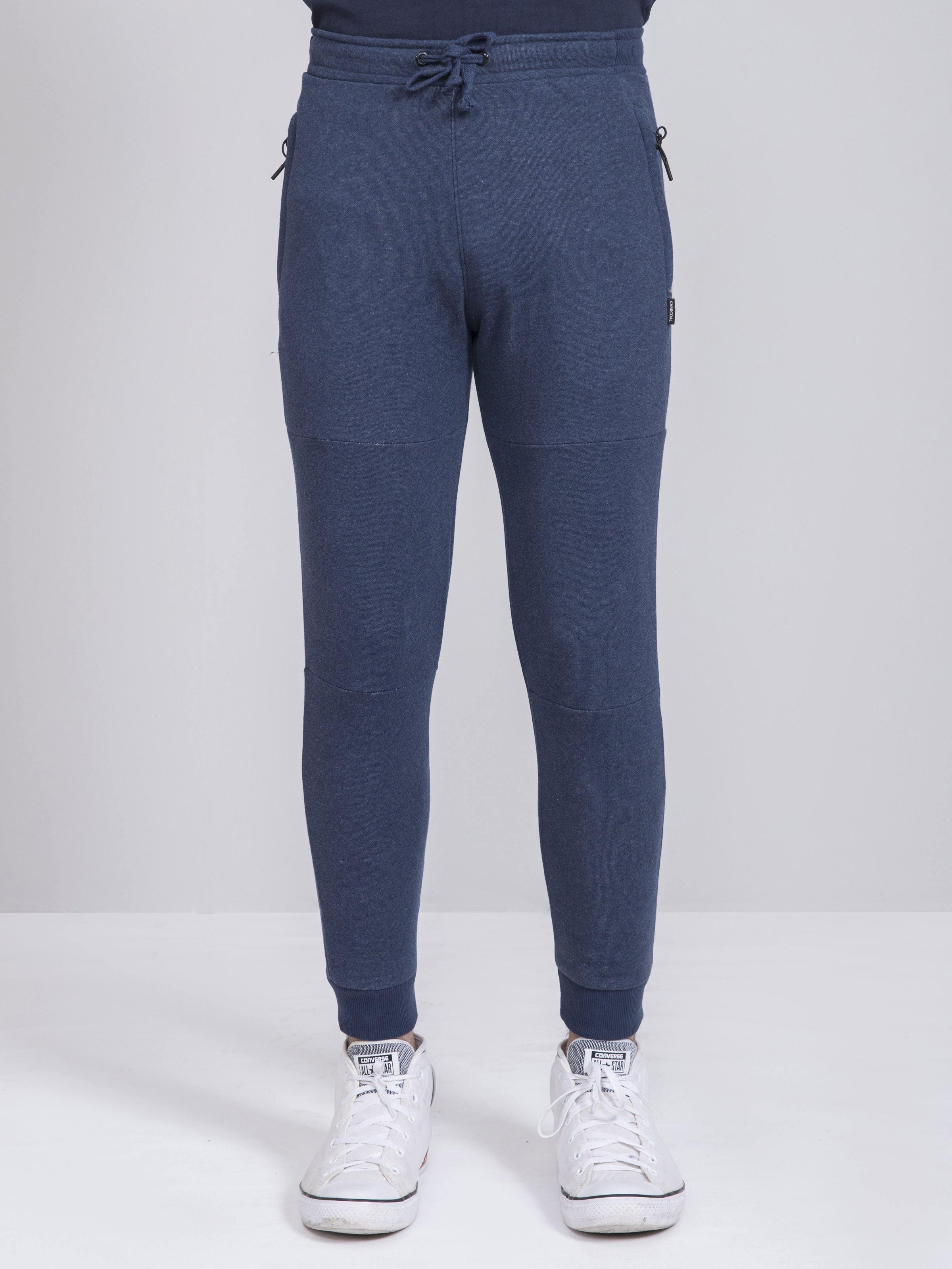 TERRY SLIM FIT INDIGO MELANGE TROUSER at Charcoal Clothing
