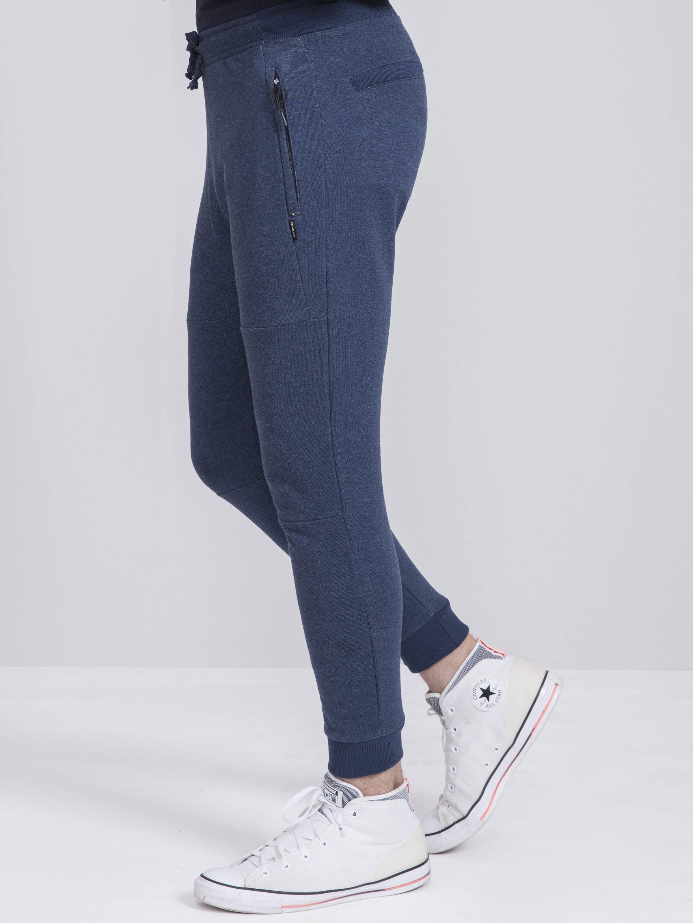 TERRY SLIM FIT INDIGO MELANGE TROUSER at Charcoal Clothing