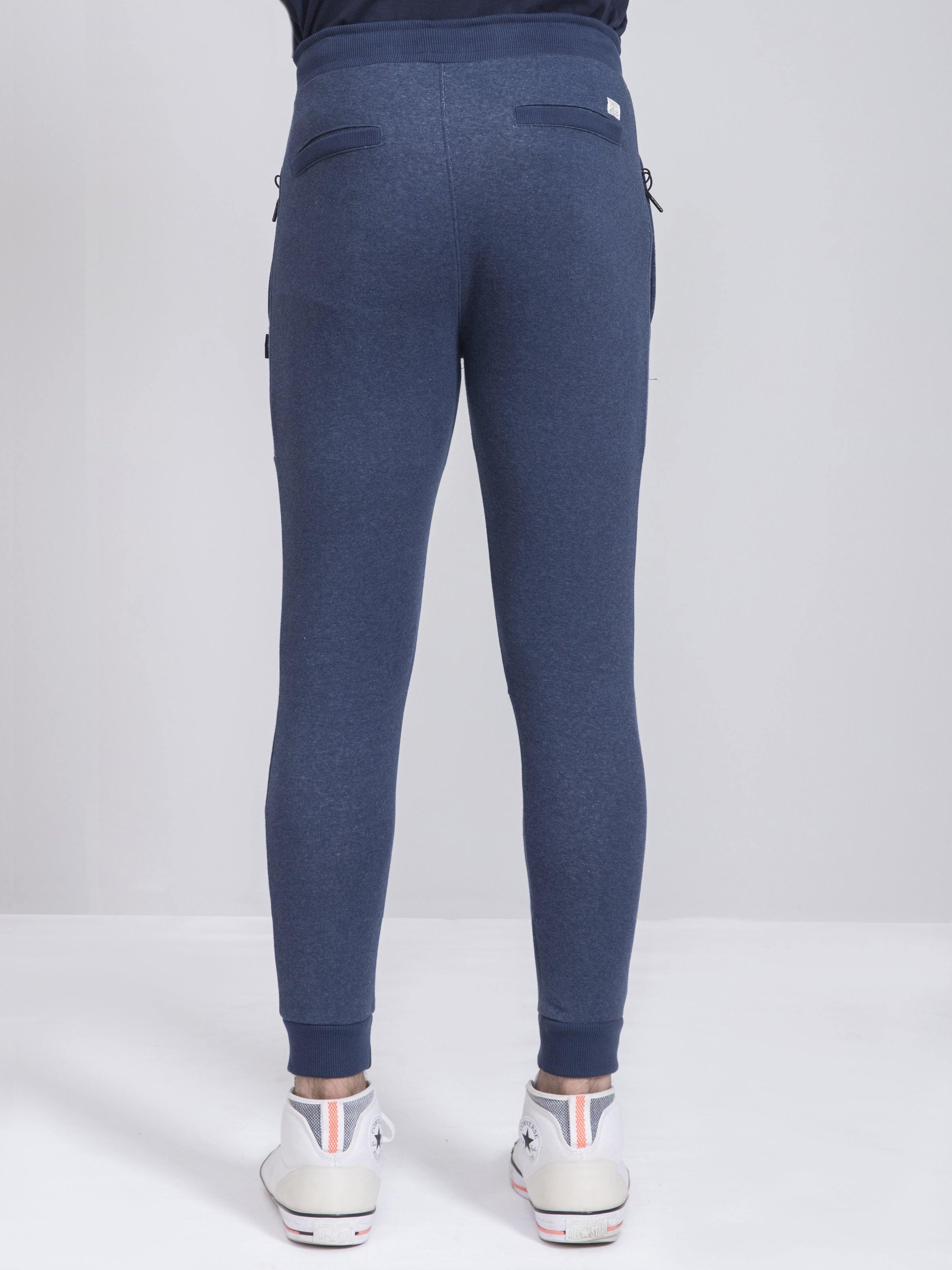 TERRY SLIM FIT INDIGO MELANGE TROUSER at Charcoal Clothing