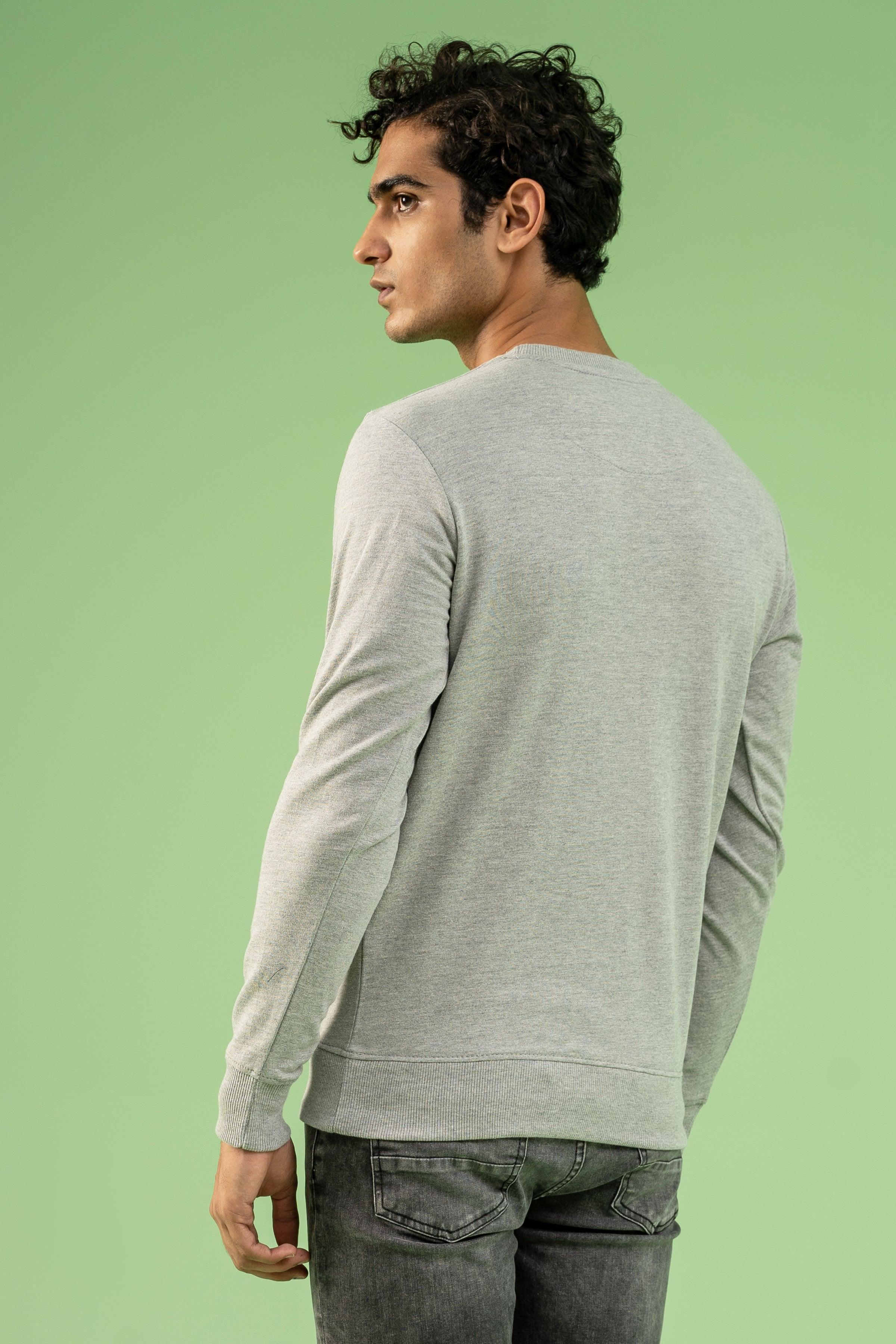 TERRY SWEAT SHIRT HEATHER GREY at Charcoal Clothing