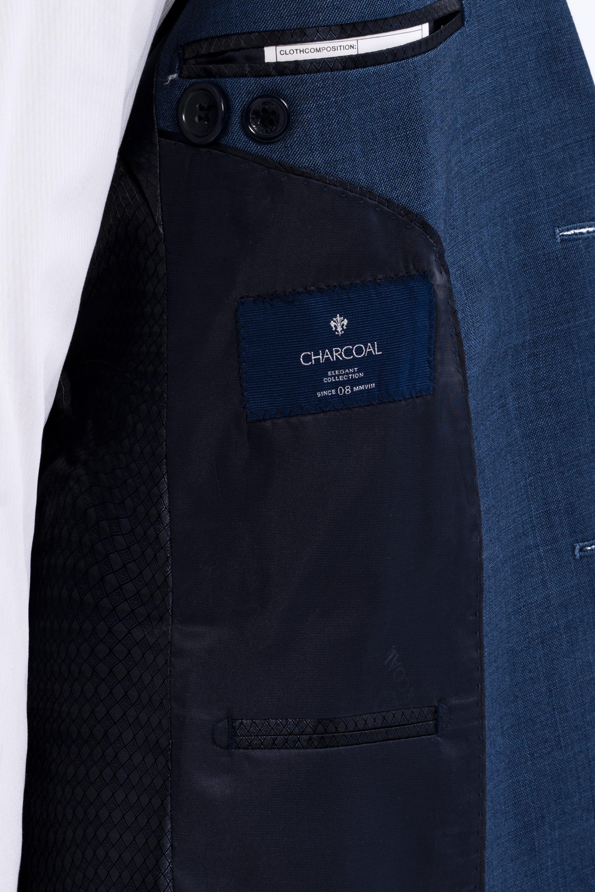 Blue suit vest lining with inner pocket label