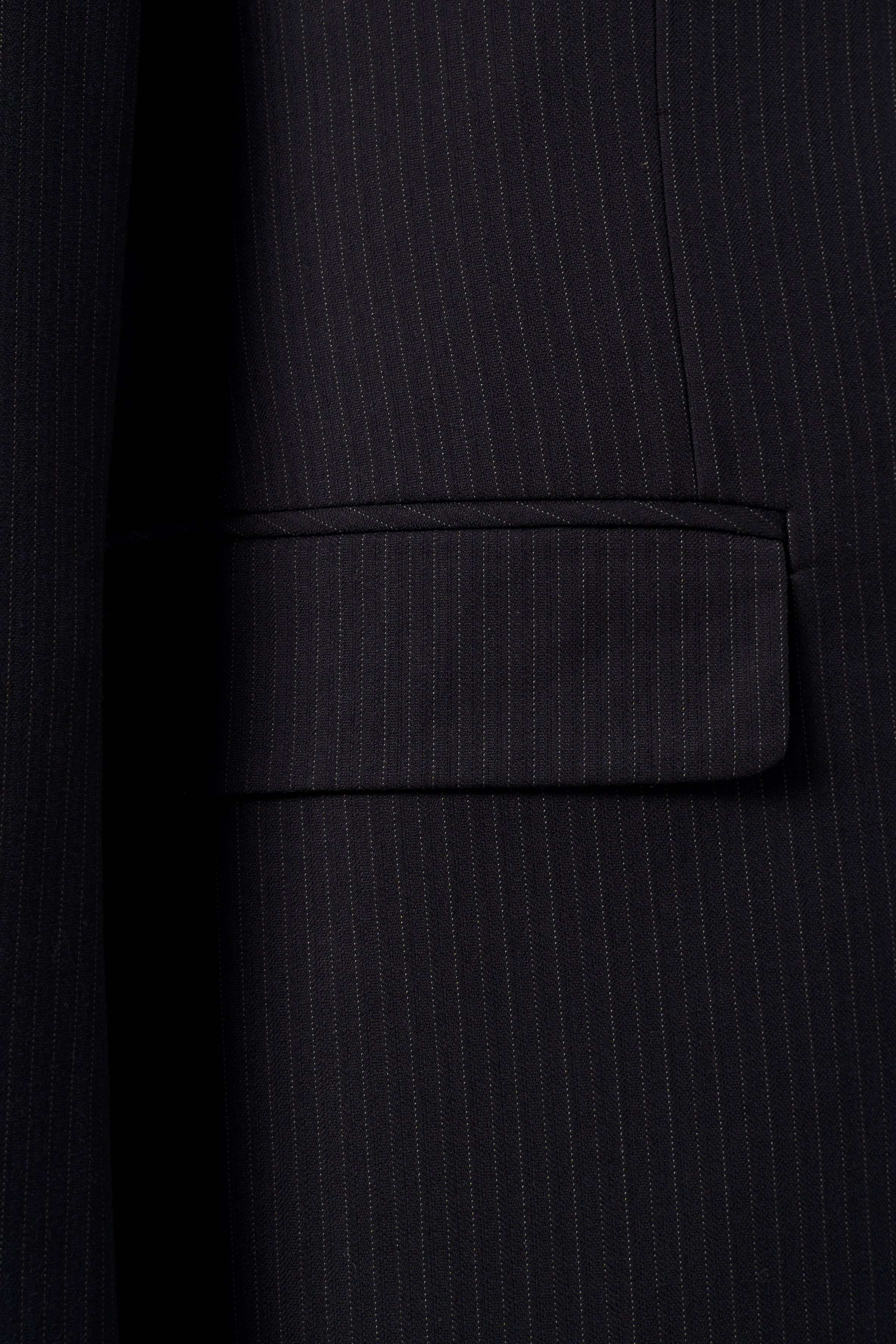 Black suit blazer flap pocket