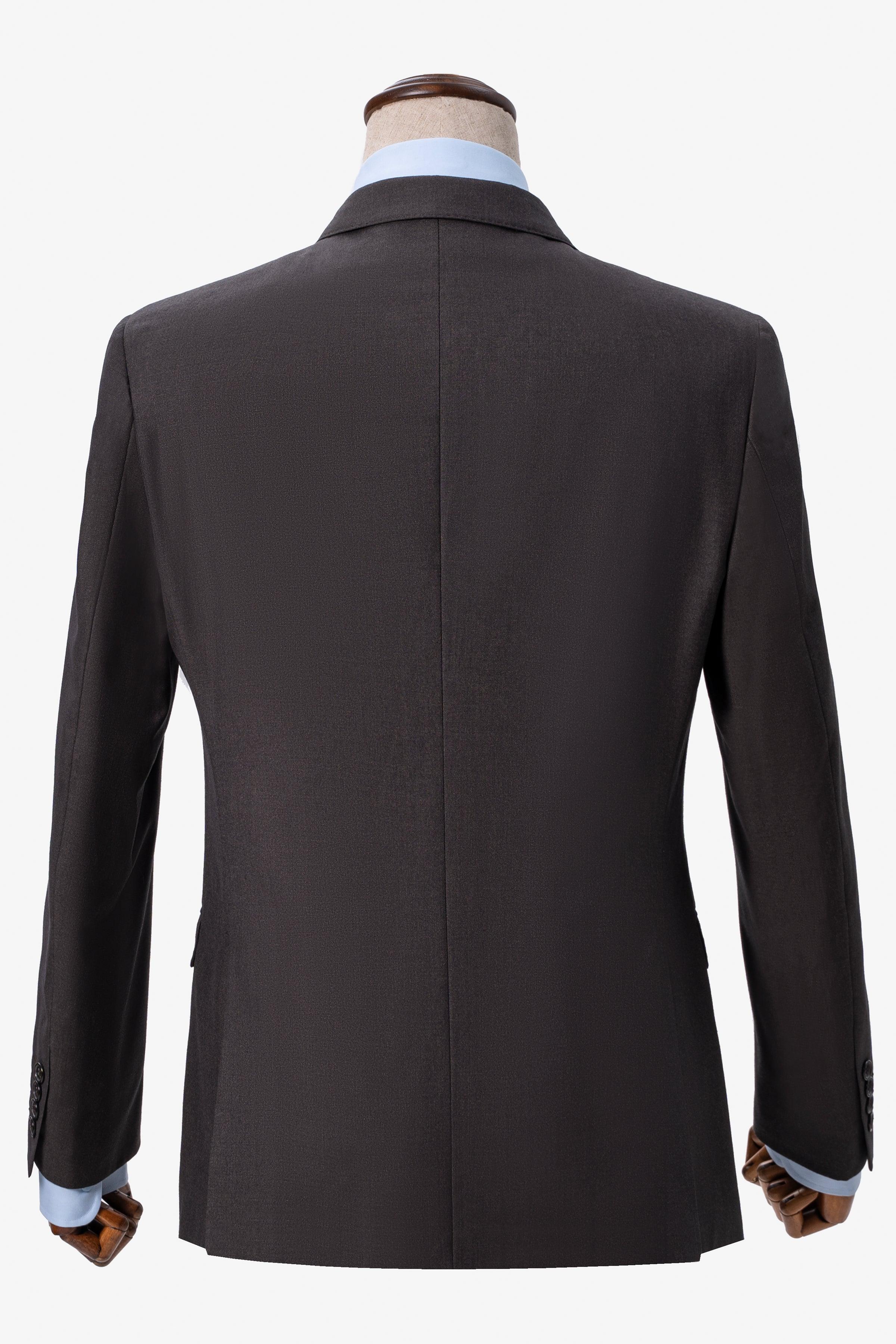 Suit jacket back, dark brown, with center seam and long sleeves