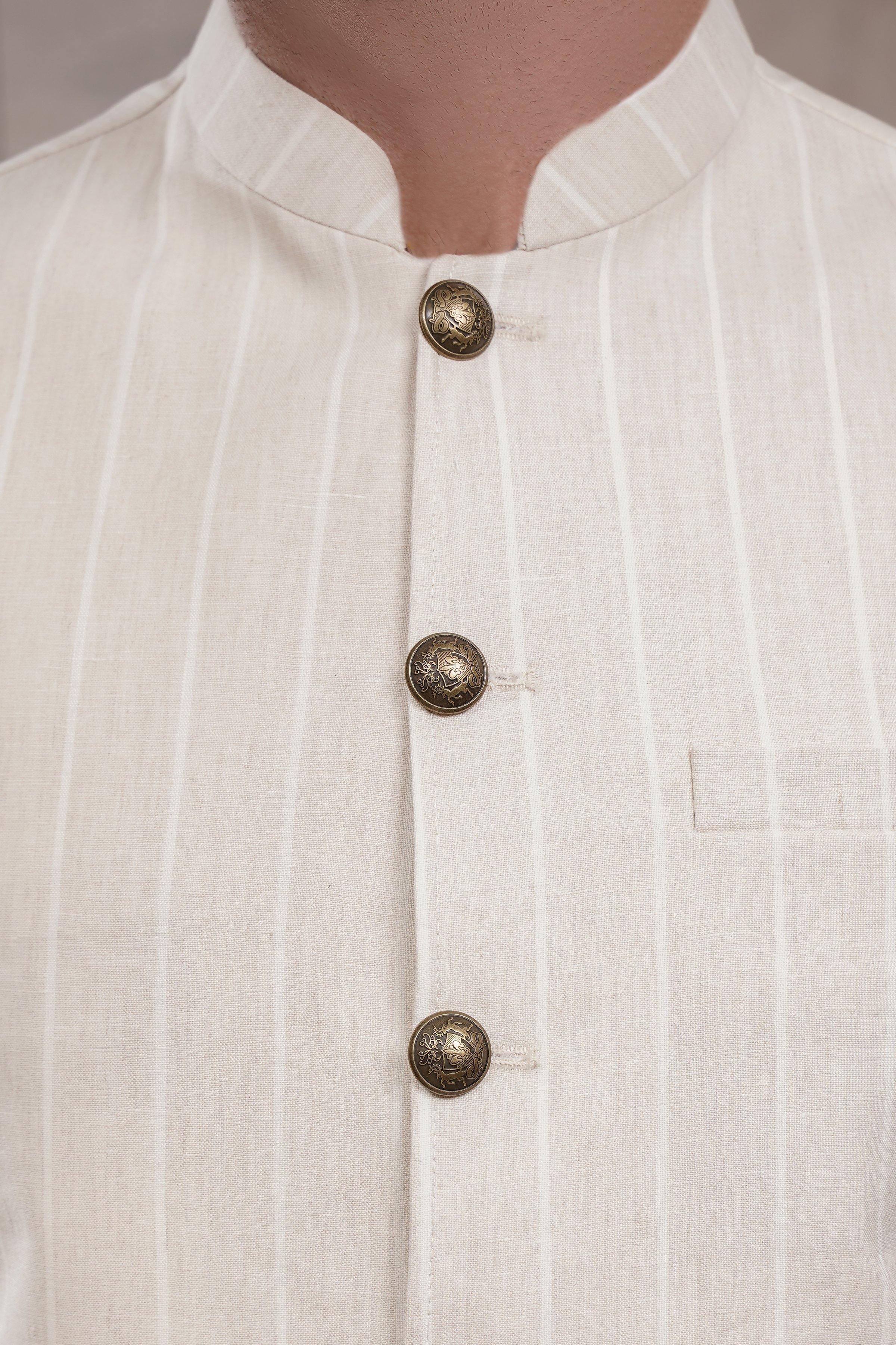 WAIST COAT BEIGE at Charcoal Clothing
