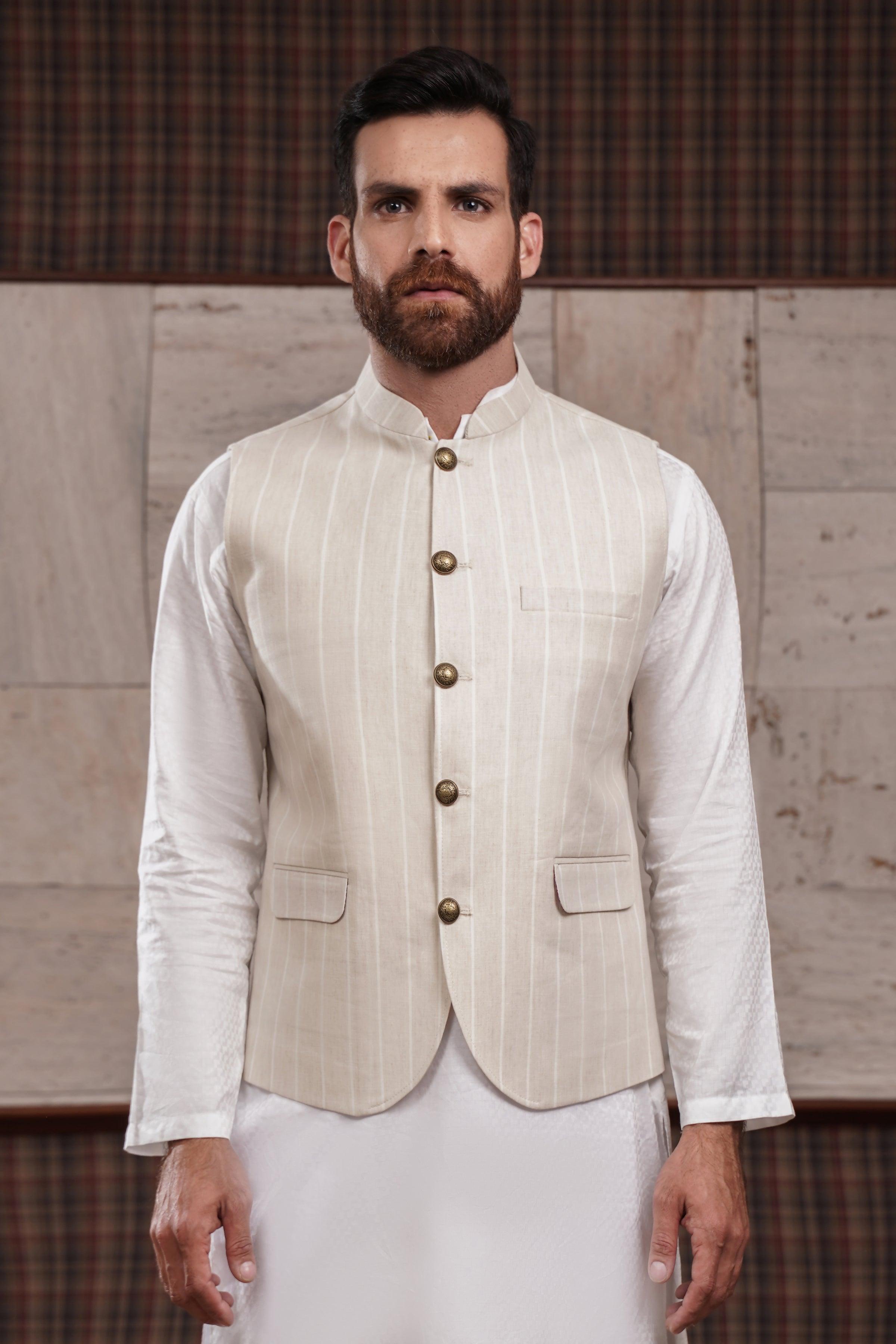 WAIST COAT BEIGE at Charcoal Clothing