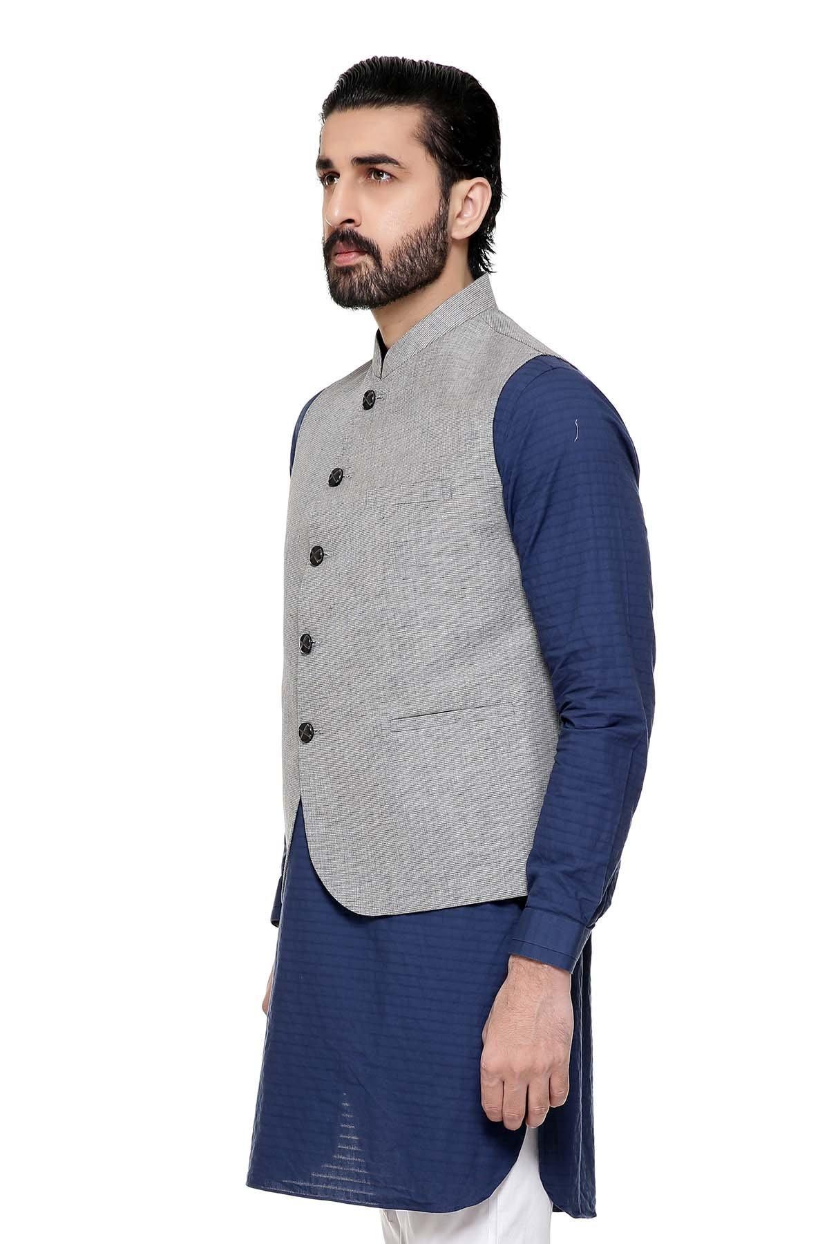 WAIST COAT BLACK GREY at Charcoal Clothing