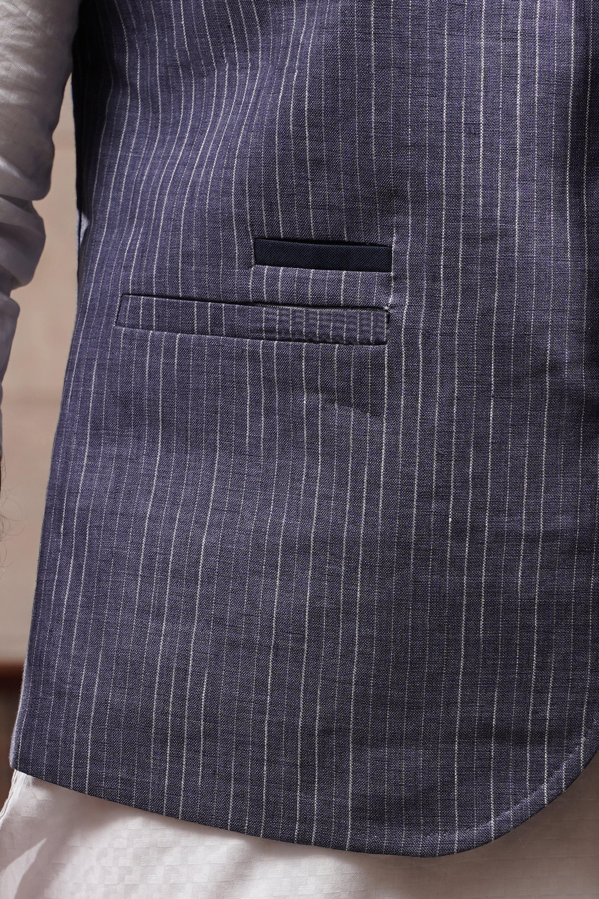 WAIST COAT BLUE GREY at Charcoal Clothing