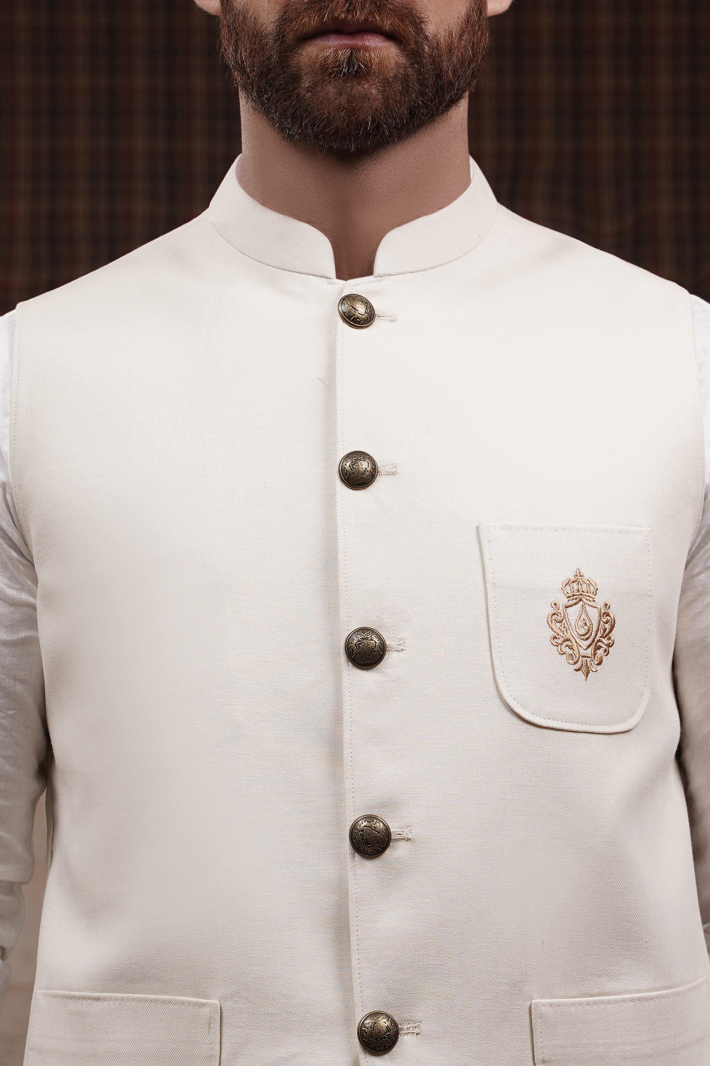 WAIST COAT CREAM at Charcoal Clothing
