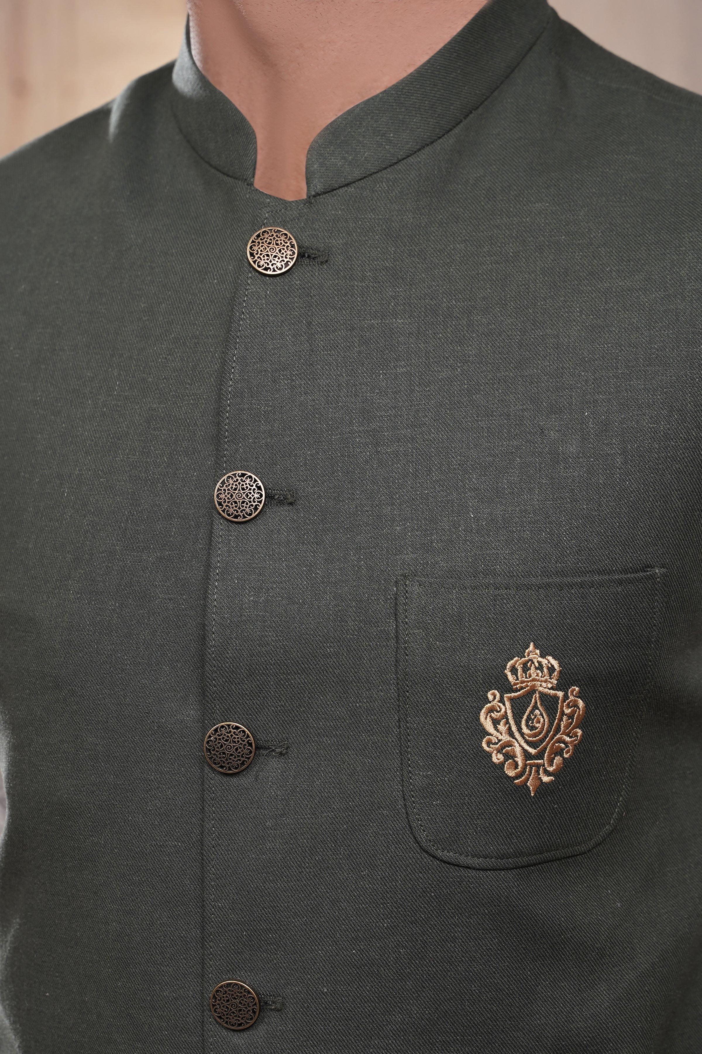 WAIST COAT DARK GREEN at Charcoal Clothing