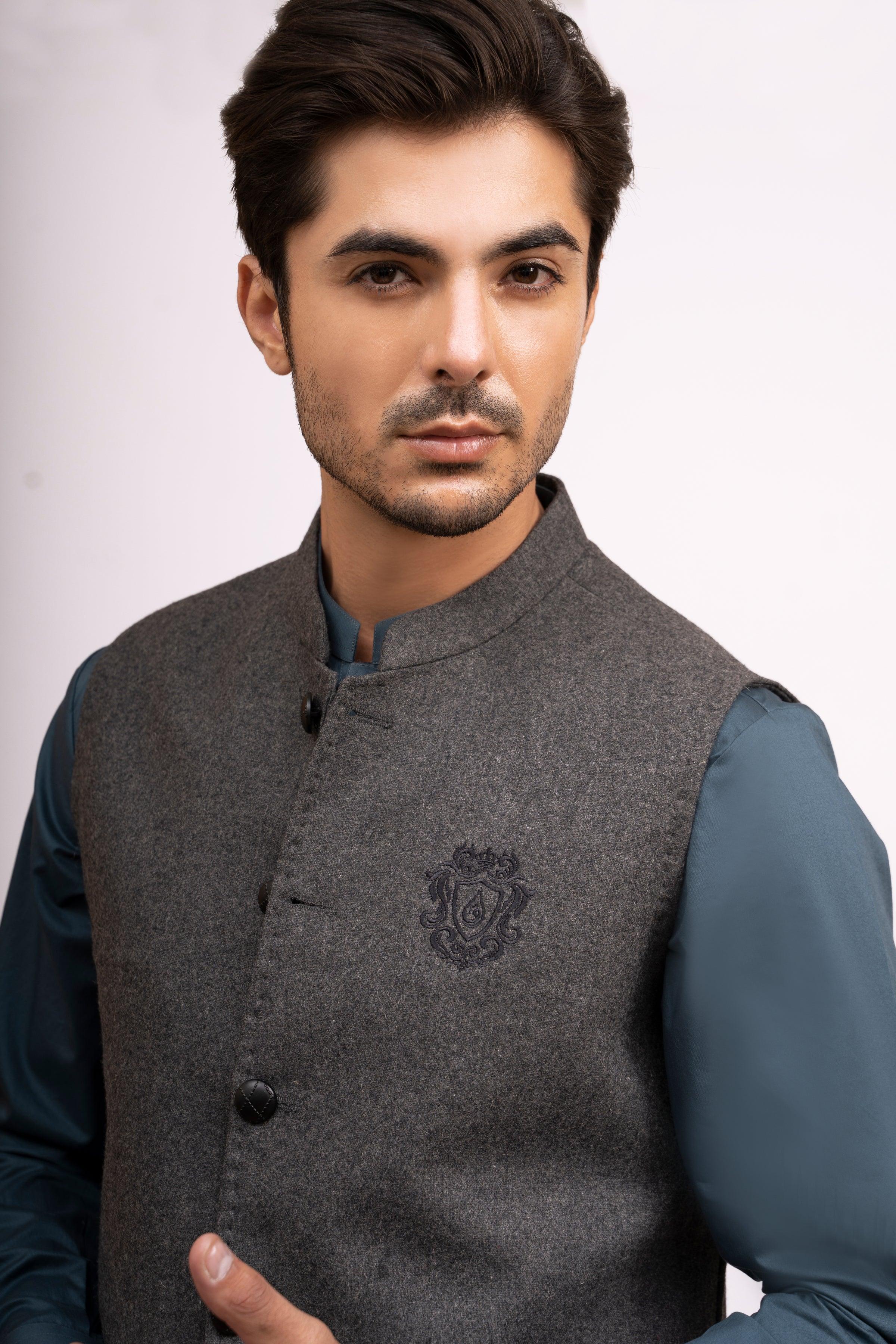 WAIST COAT DARK GREY at Charcoal Clothing