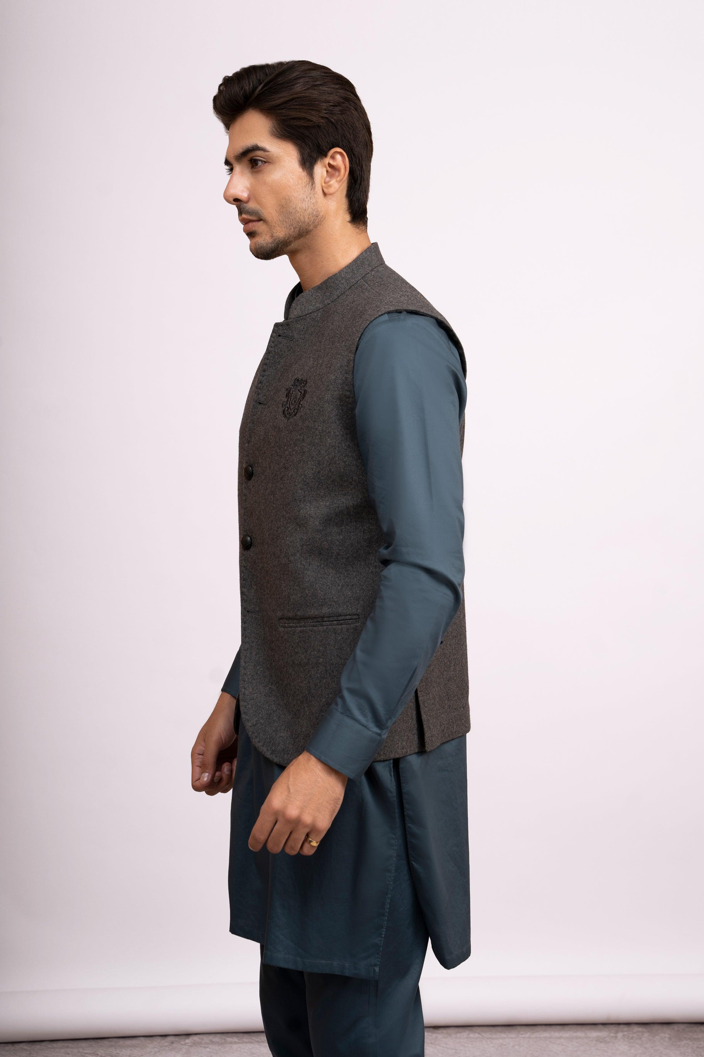 WAIST COAT DARK GREY at Charcoal Clothing