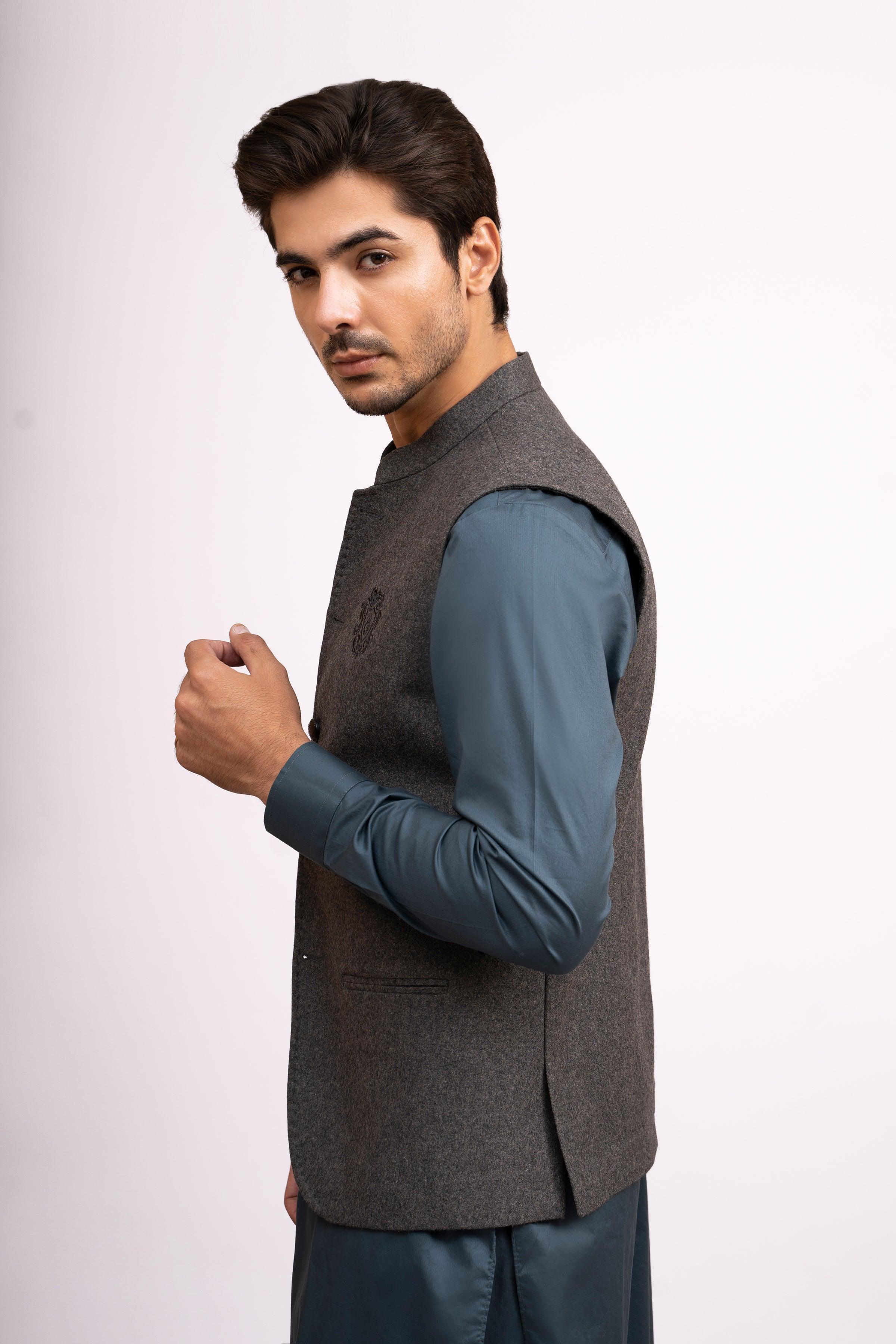 WAIST COAT DARK GREY at Charcoal Clothing