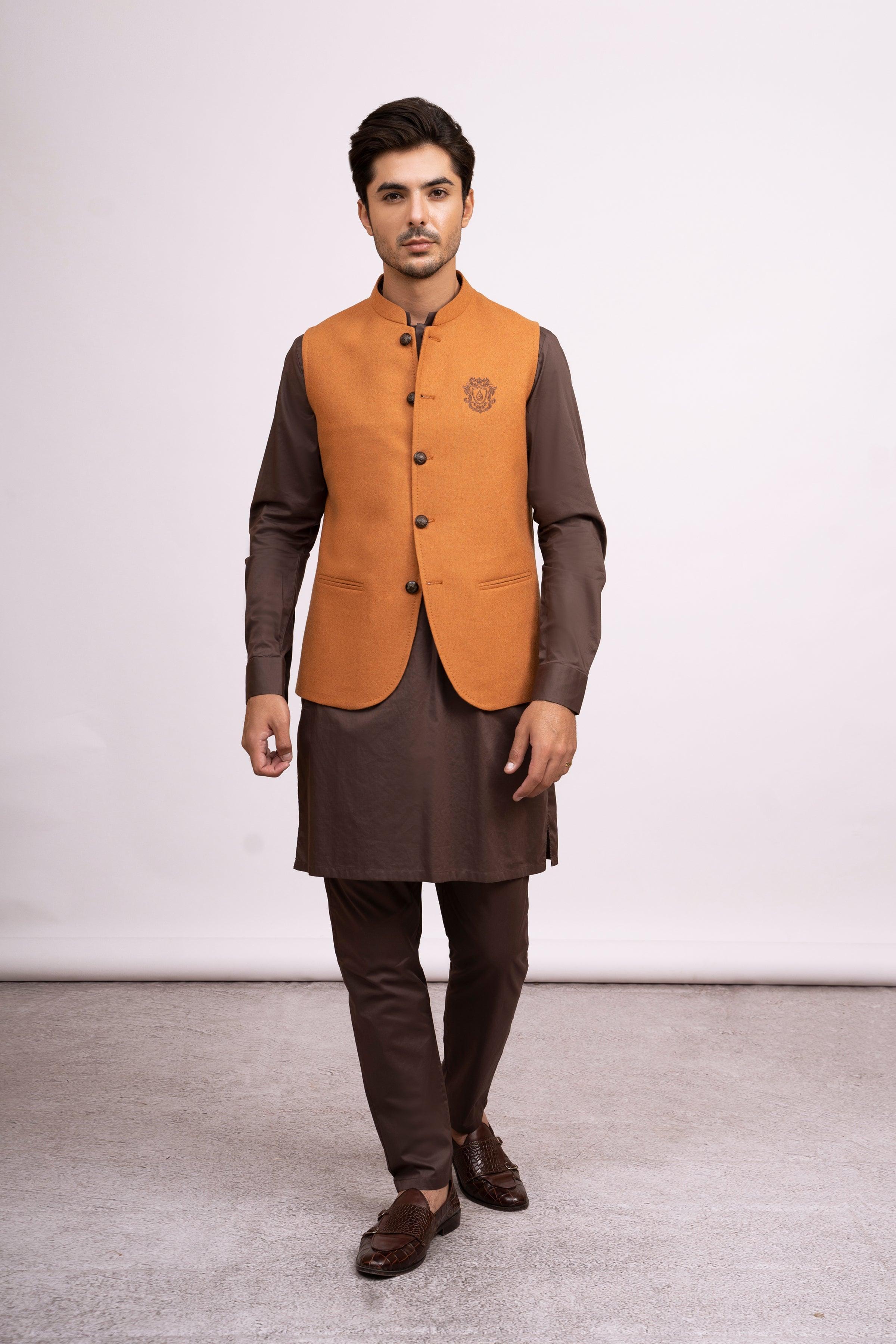 WAIST COAT GLOWNING RUST at Charcoal Clothing