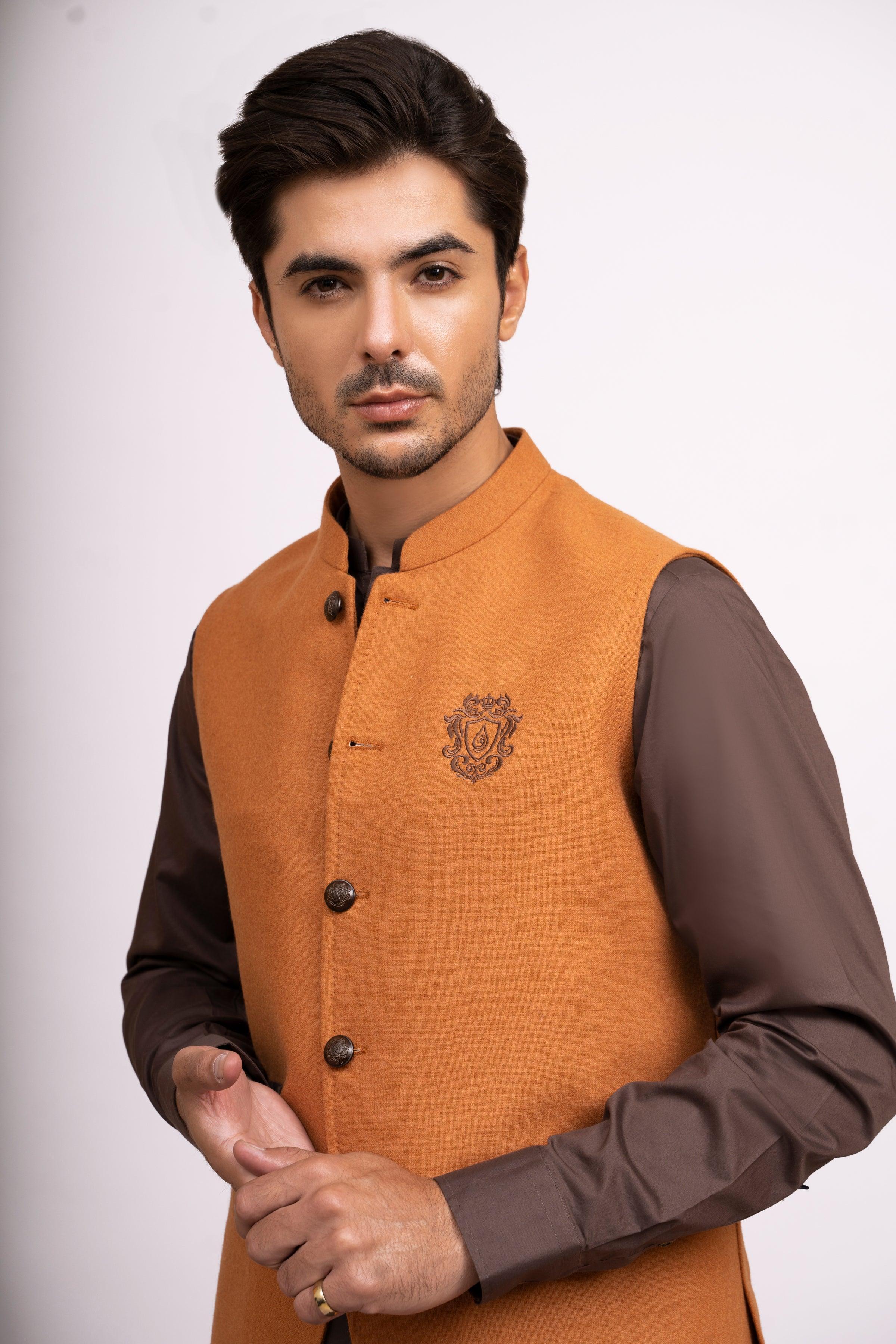 WAIST COAT GLOWNING RUST at Charcoal Clothing