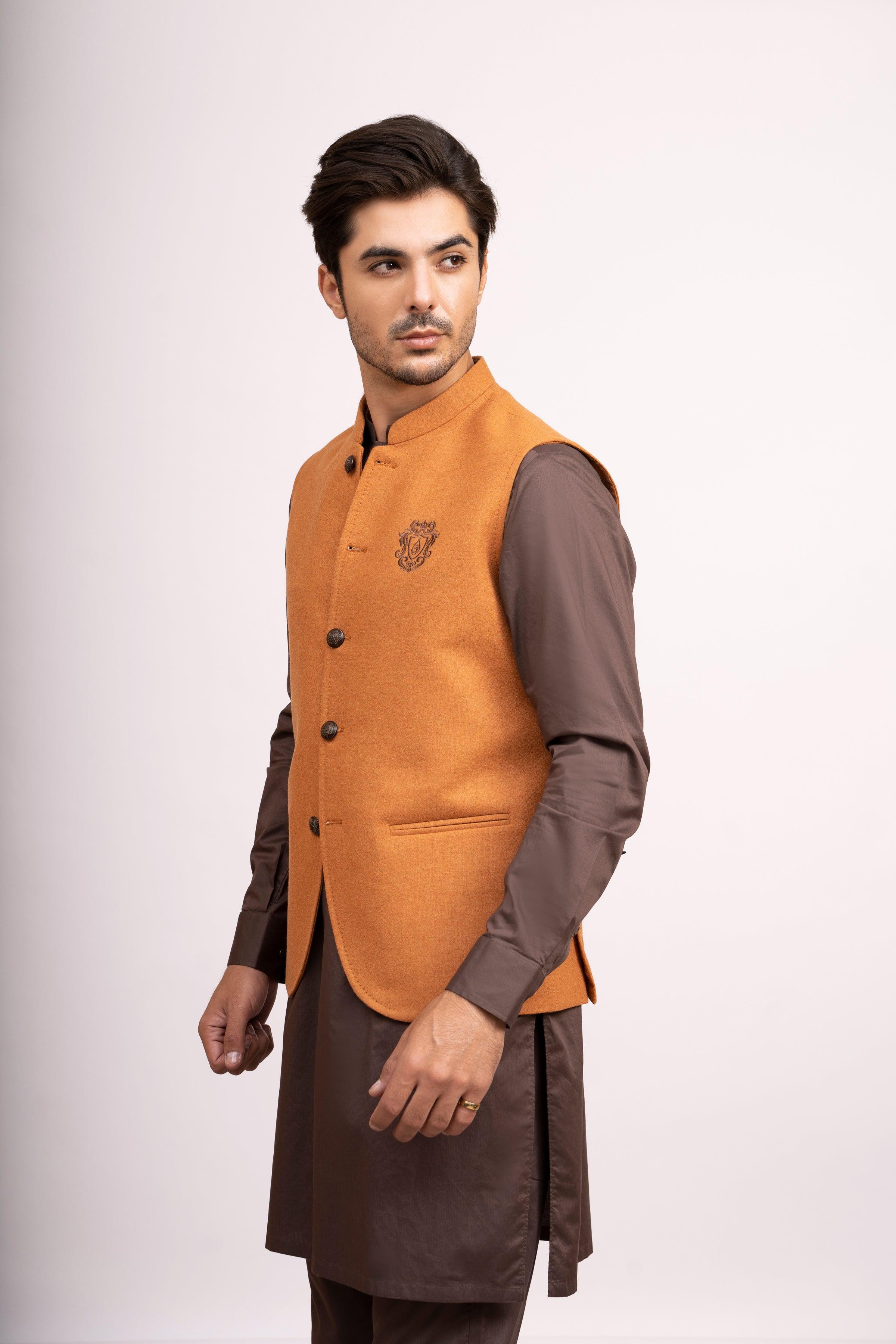 WAIST COAT GLOWNING RUST at Charcoal Clothing