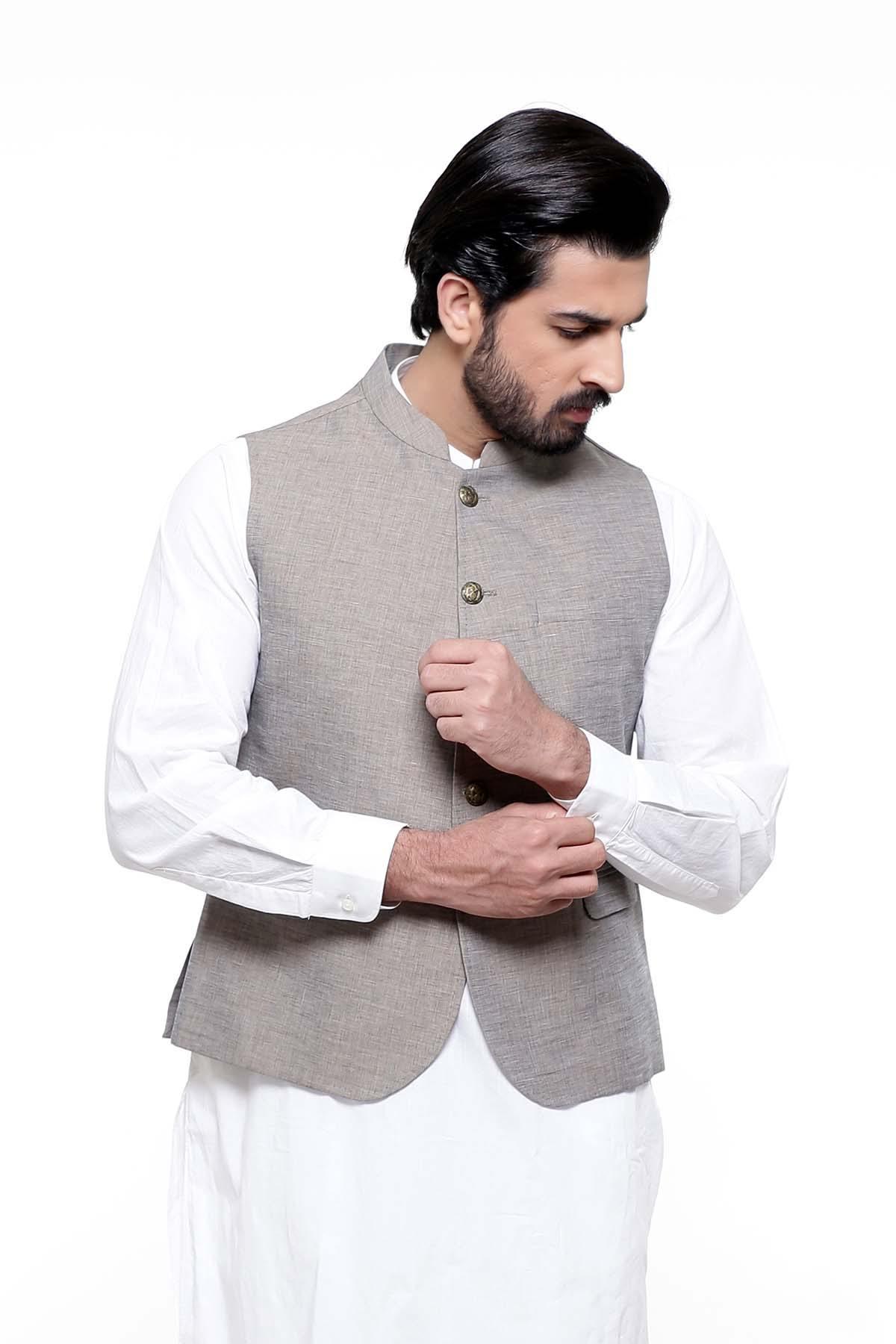 WAIST COAT LIGHT GREY at Charcoal Clothing
