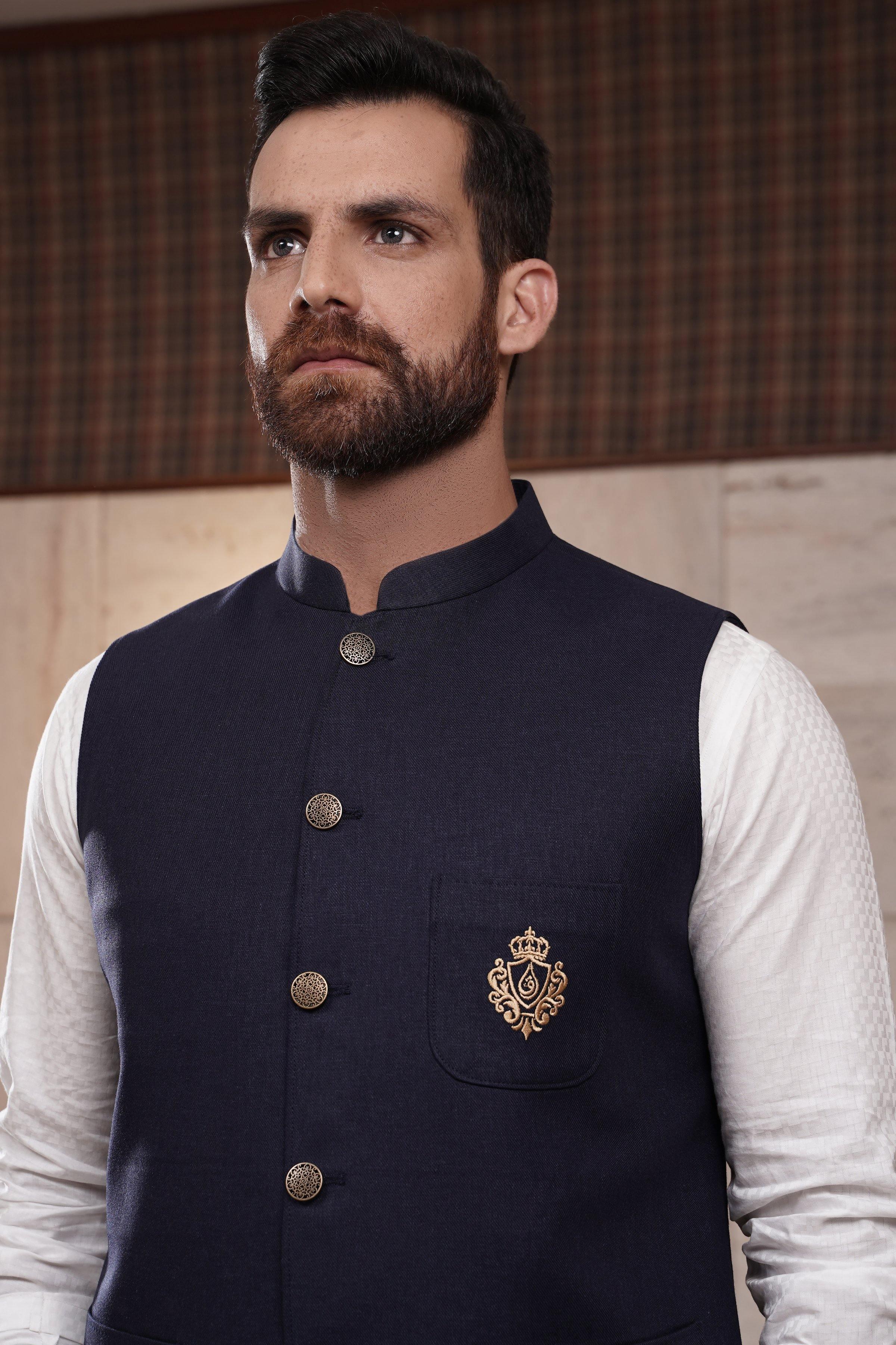 WAIST COAT NAVY at Charcoal Clothing