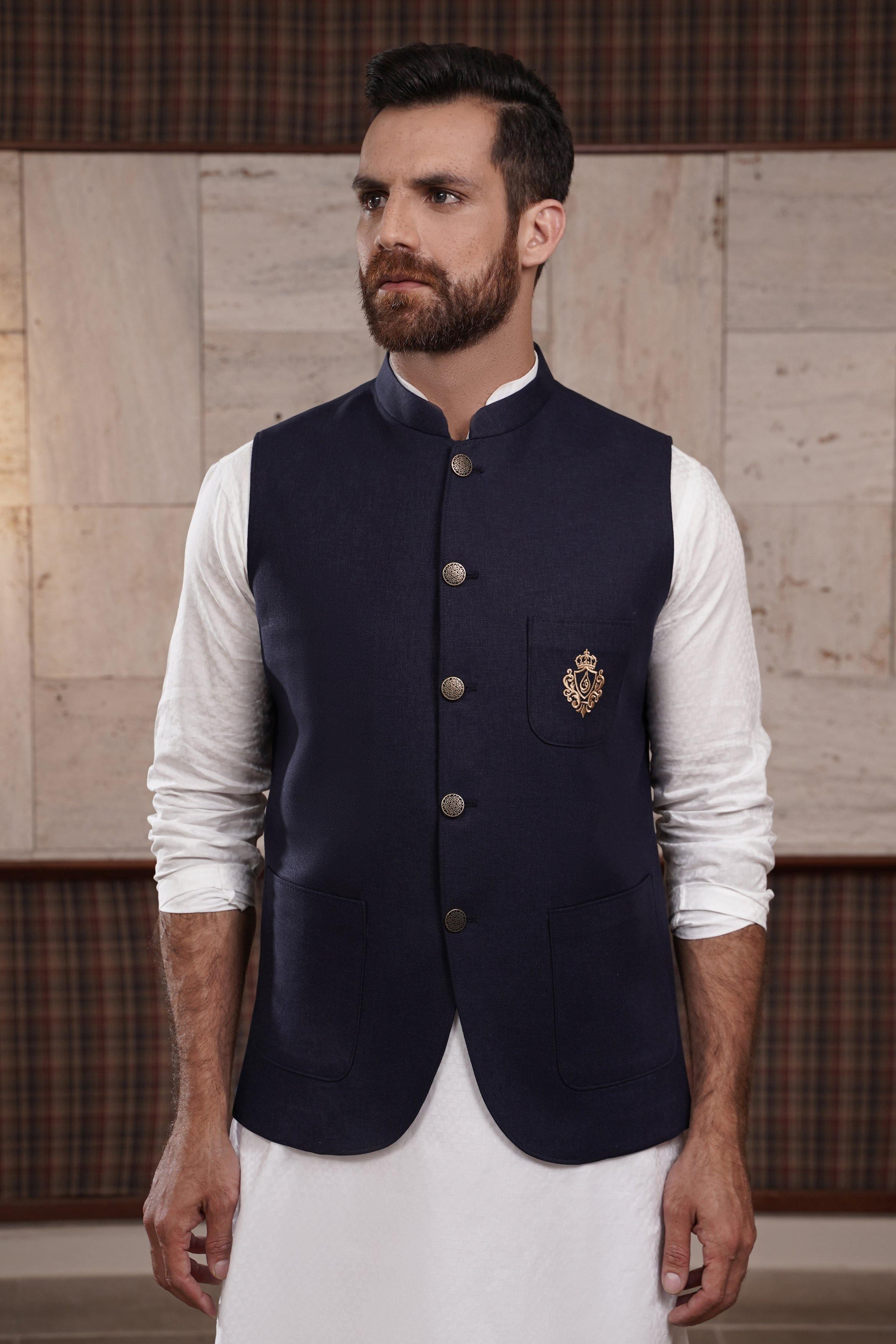 WAIST COAT NAVY at Charcoal Clothing